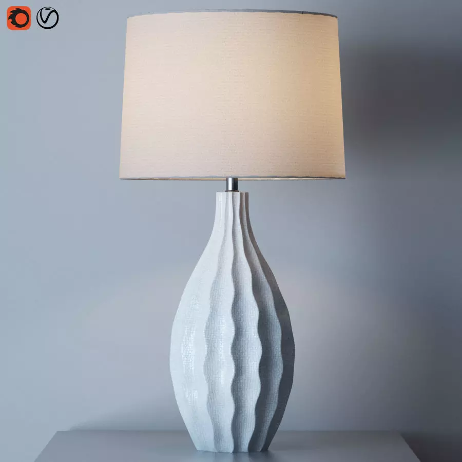 Otranto Ivory Crackle Table Lamp 3D model_0