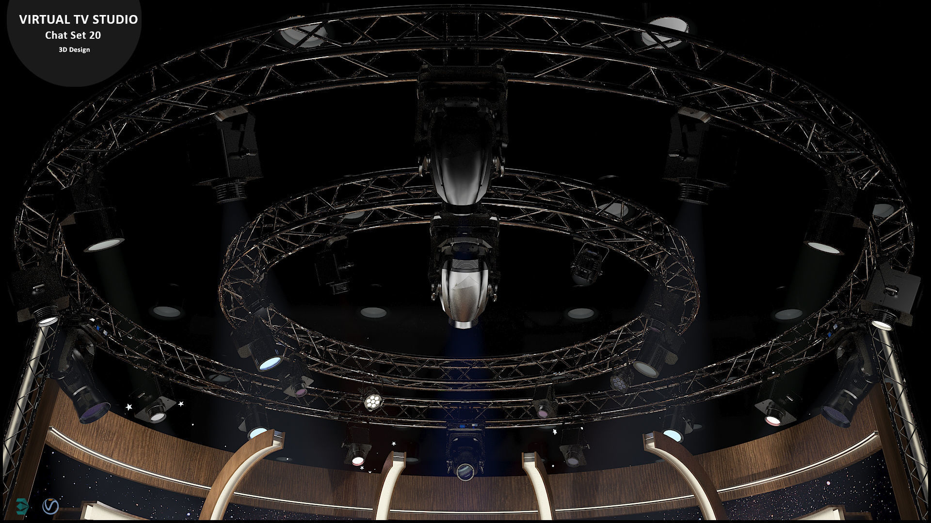 Virtual TV Studio Sets - Collection Vol 9 - 2 PCS DESIGN 3D model_17