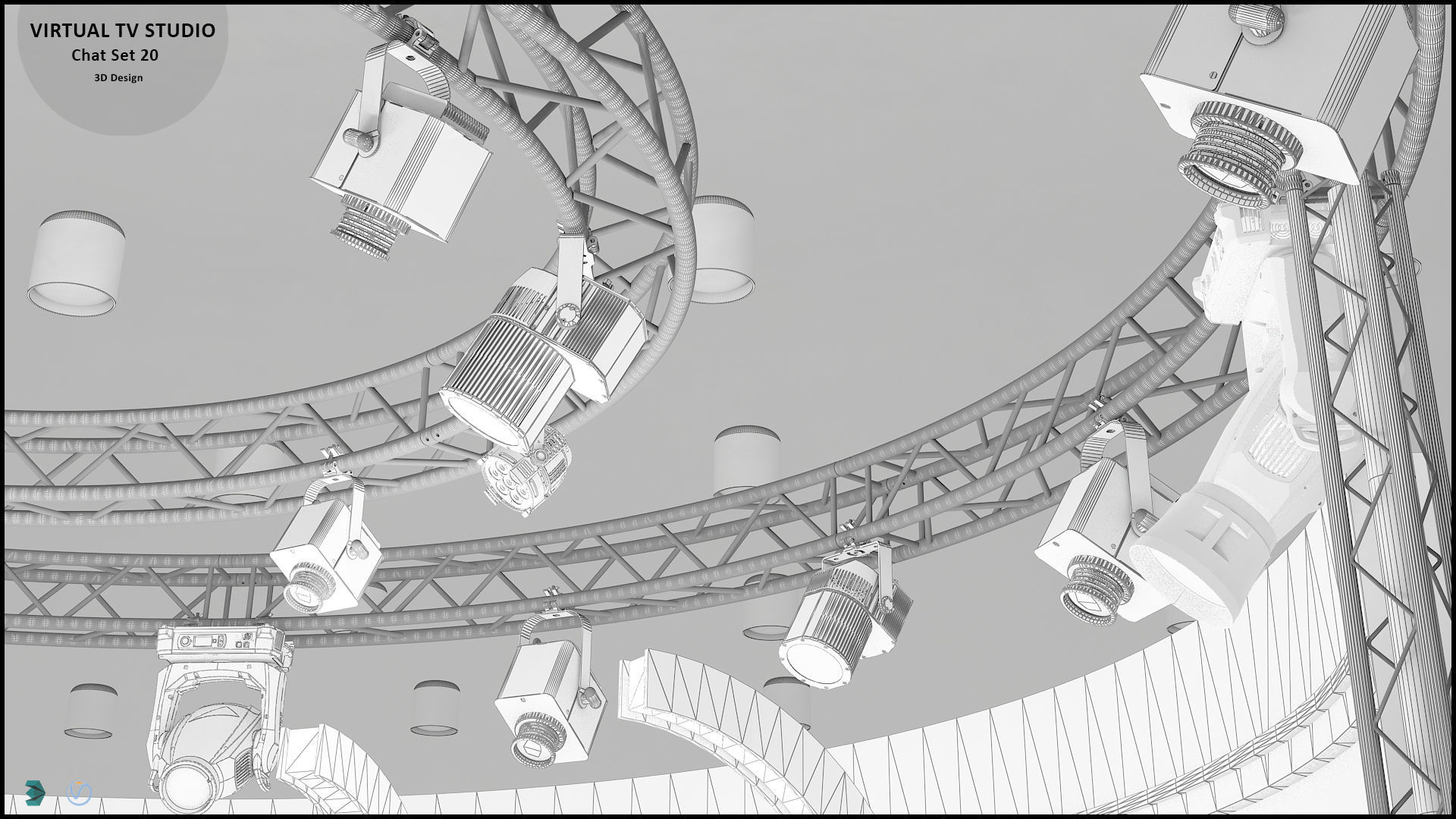 Virtual TV Studio Sets - Collection Vol 9 - 2 PCS DESIGN 3D model_21