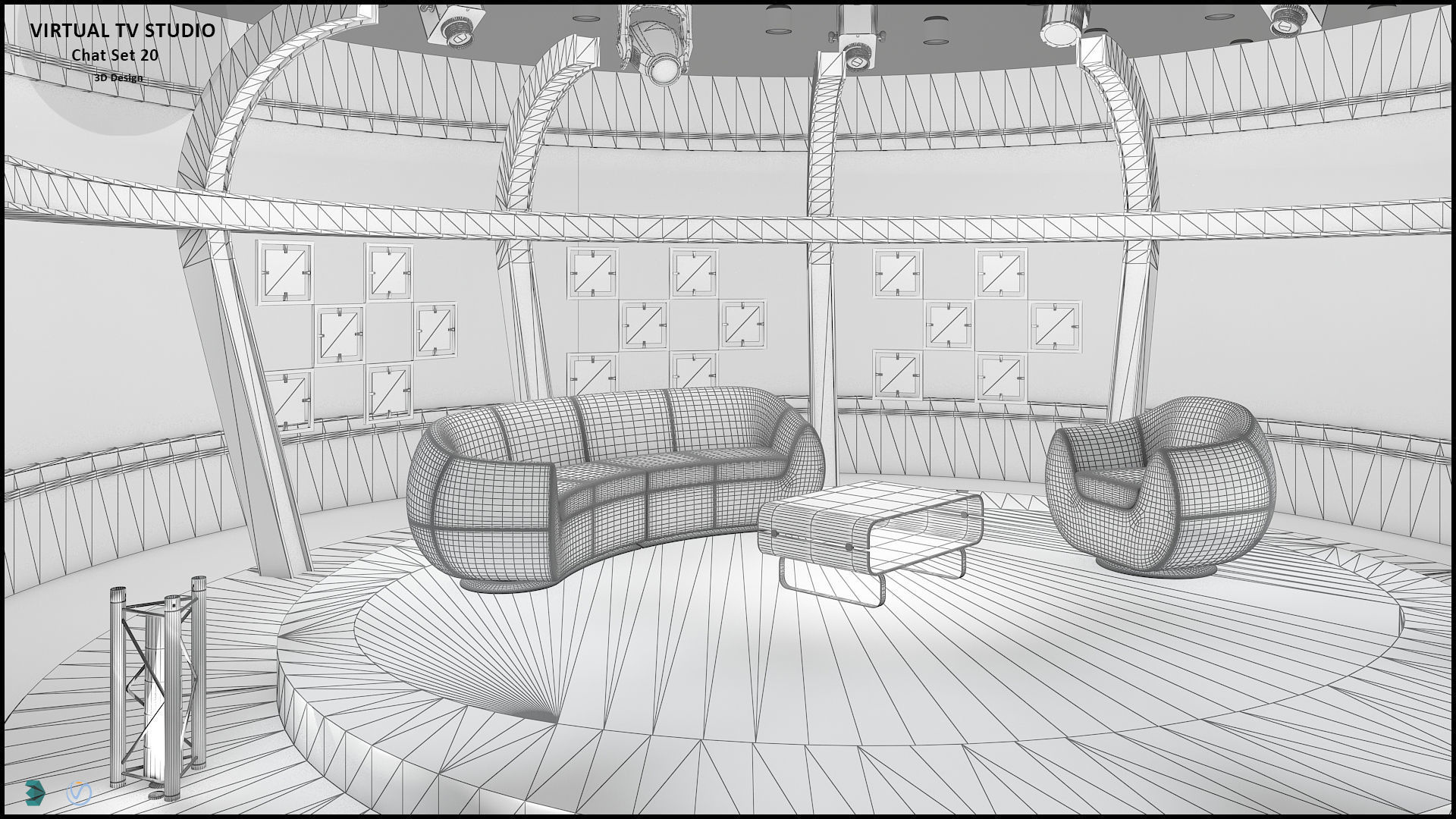 Virtual TV Studio Sets - Collection Vol 9 - 2 PCS DESIGN 3D model_14