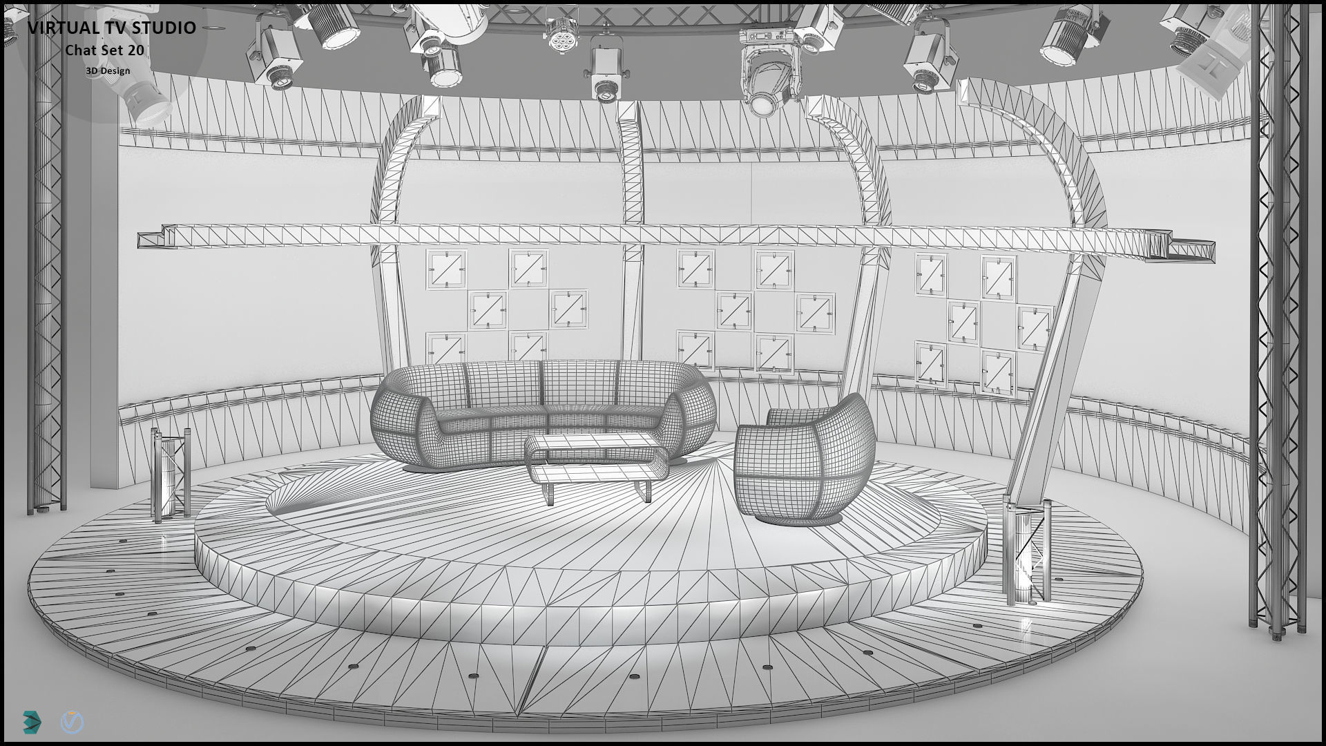 Virtual TV Studio Sets - Collection Vol 9 - 2 PCS DESIGN 3D model_10