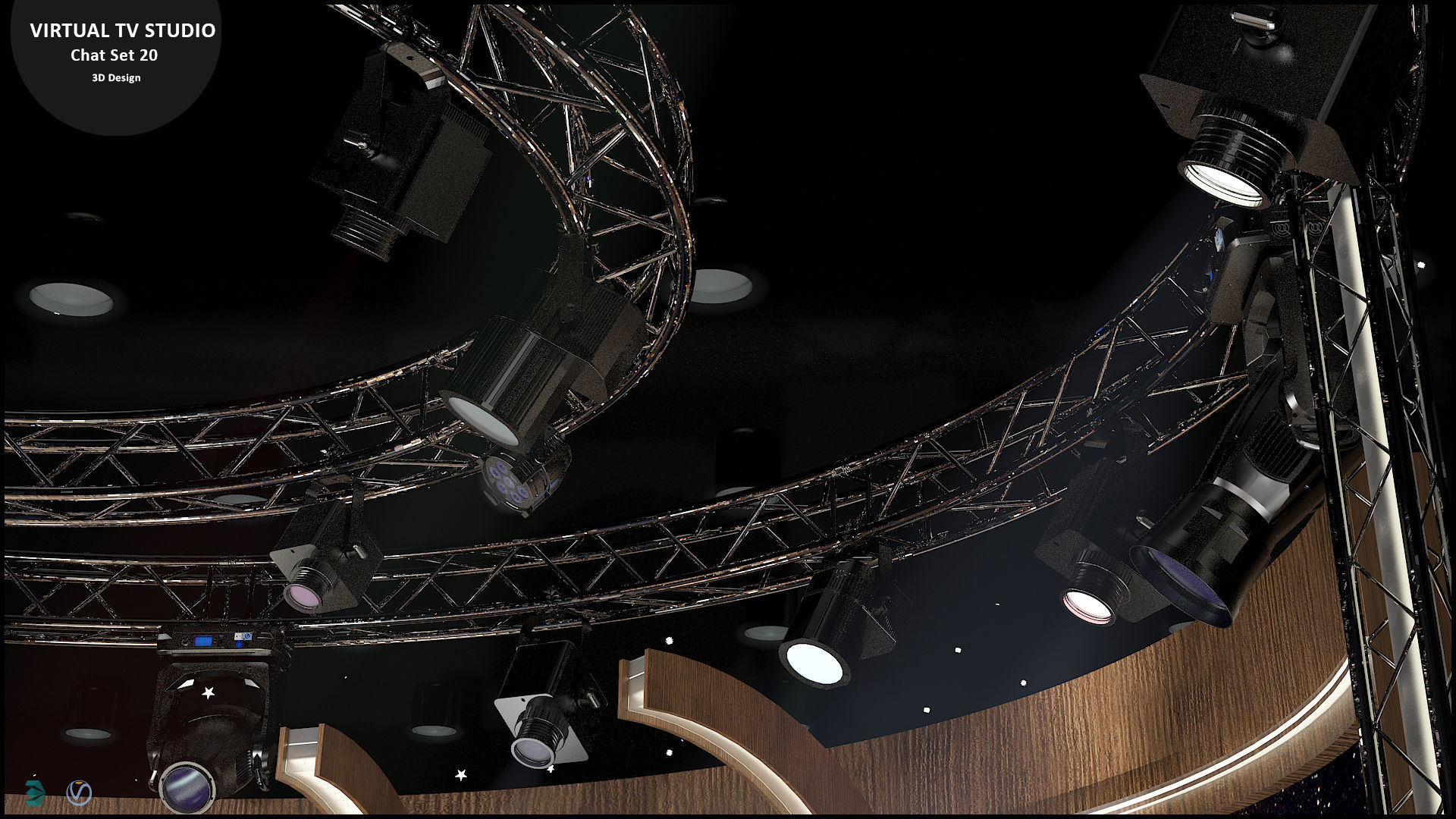 Virtual TV Studio Sets - Collection Vol 9 - 2 PCS DESIGN 3D model_20