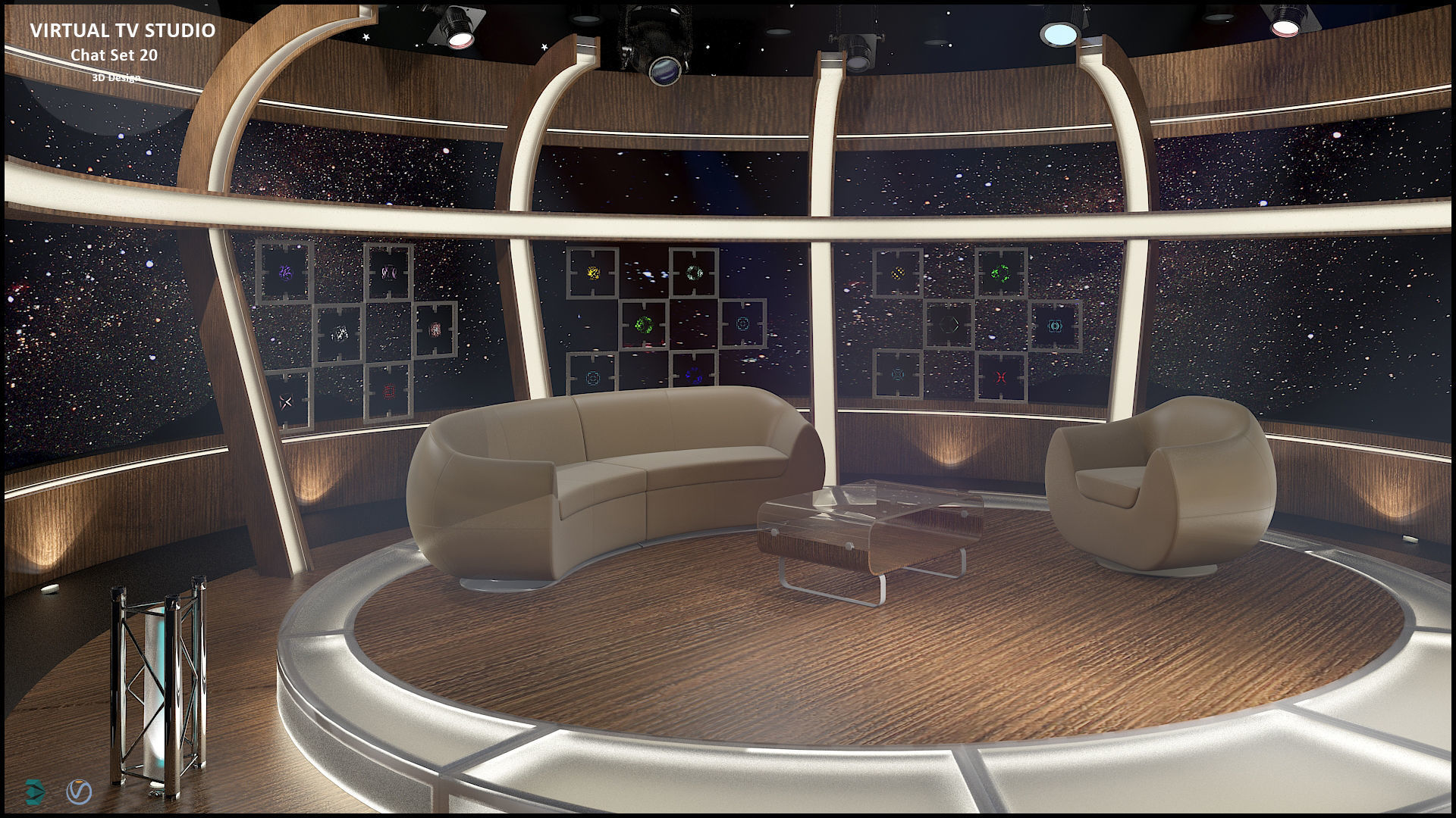 Virtual TV Studio Sets - Collection Vol 9 - 2 PCS DESIGN 3D model_13