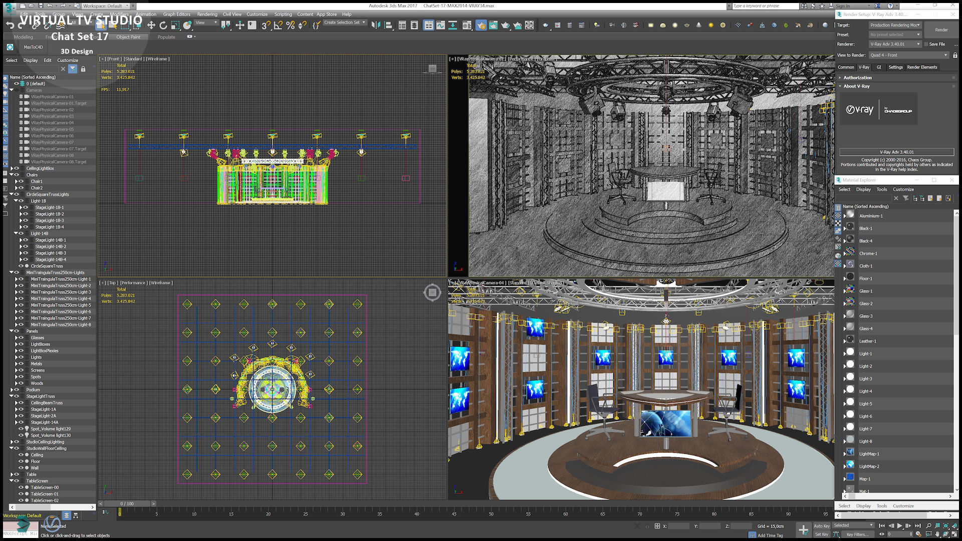 Virtual TV Studio Sets - Collection Vol 9 - 2 PCS DESIGN 3D model_43