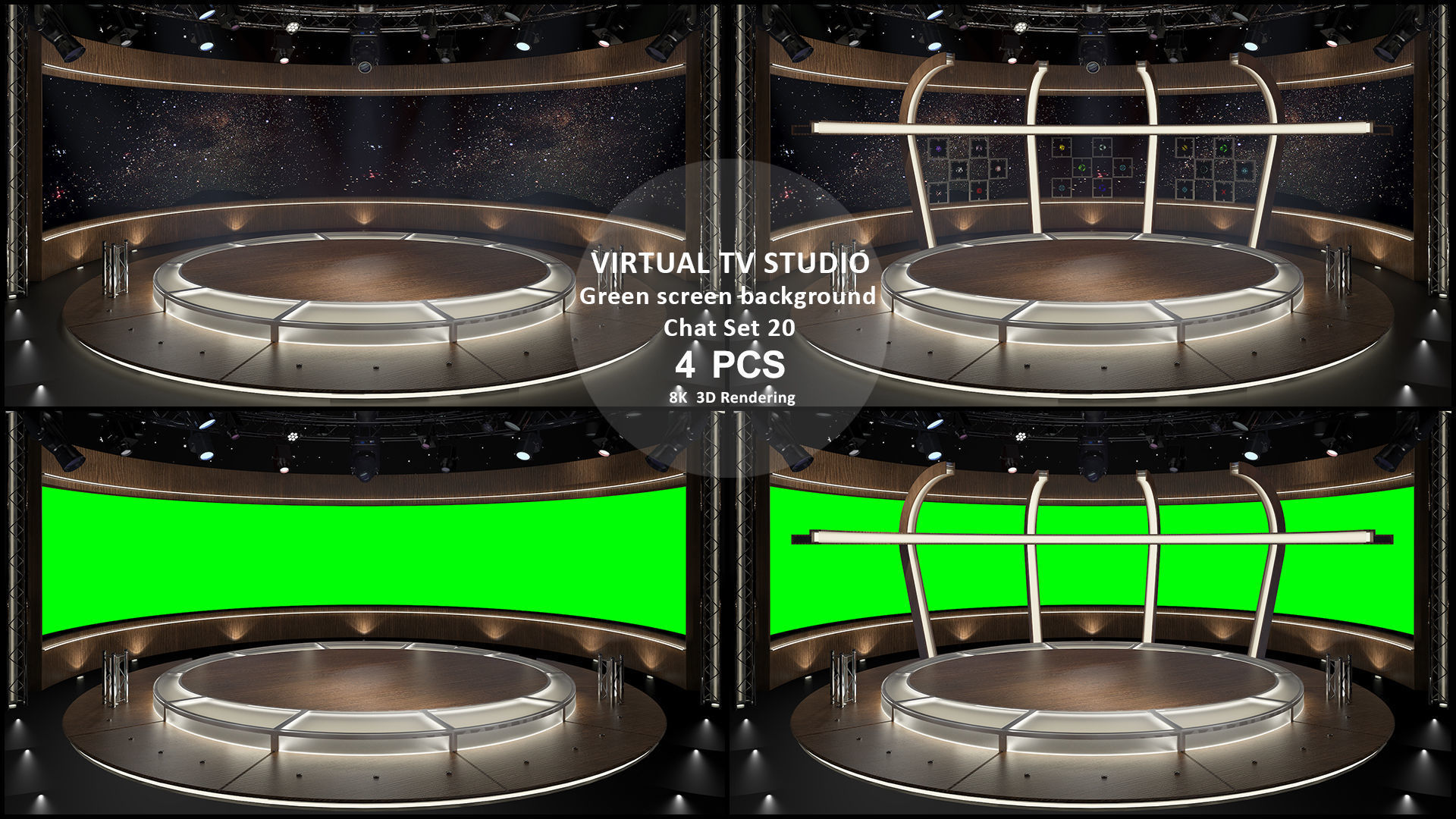 Virtual TV Studio Sets - Collection Vol 9 - 2 PCS DESIGN 3D model_28