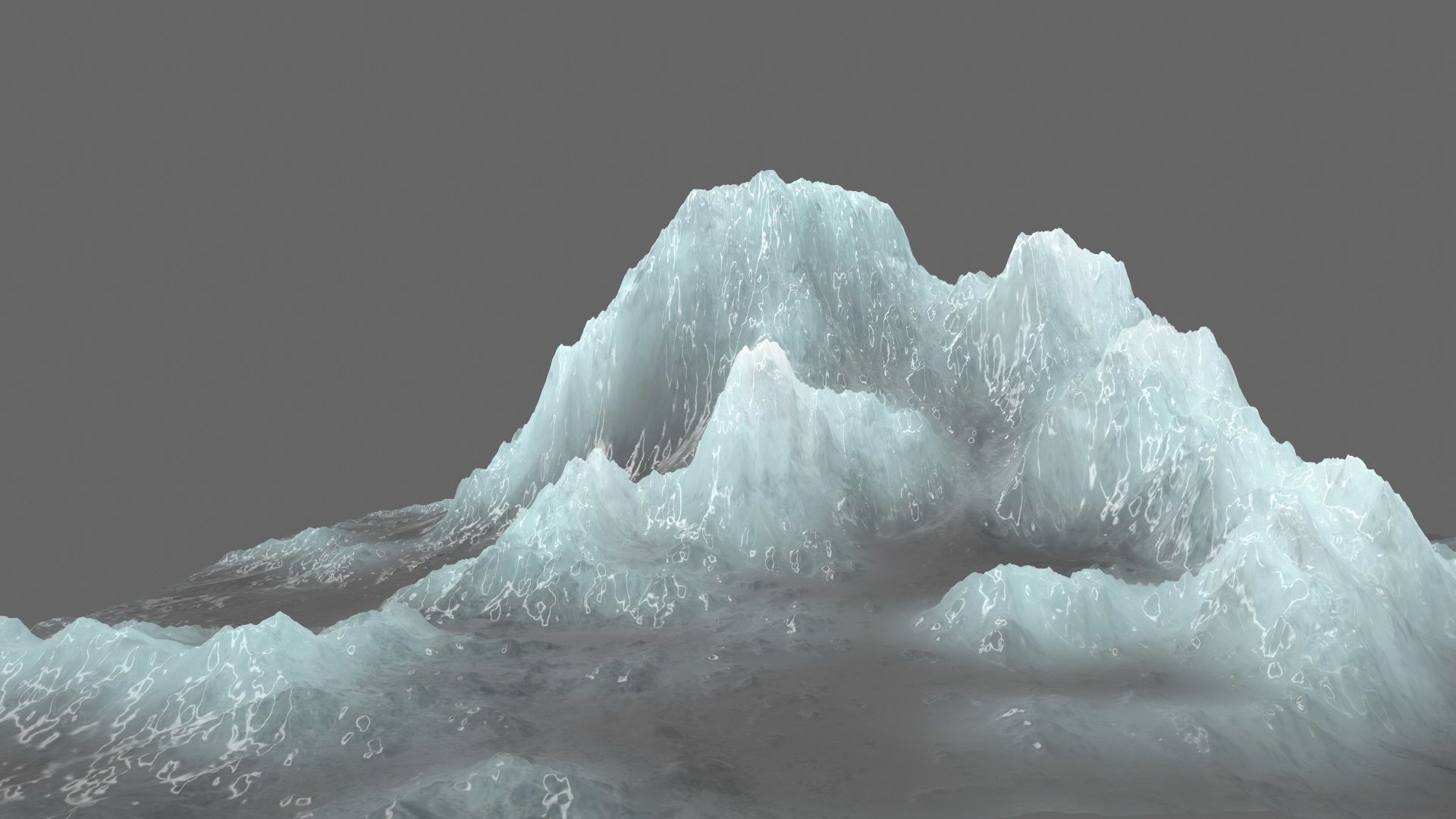 ice mountain Low-poly 3D model_2