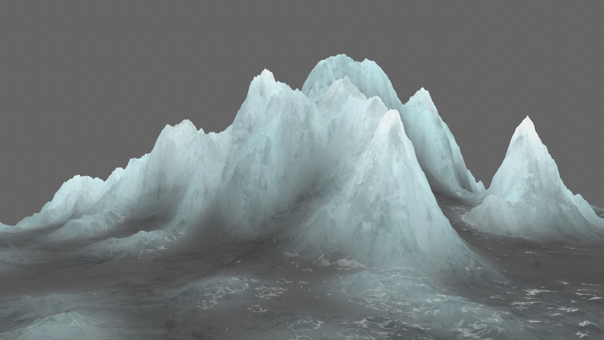 ice mountain Low-poly 3D model_4