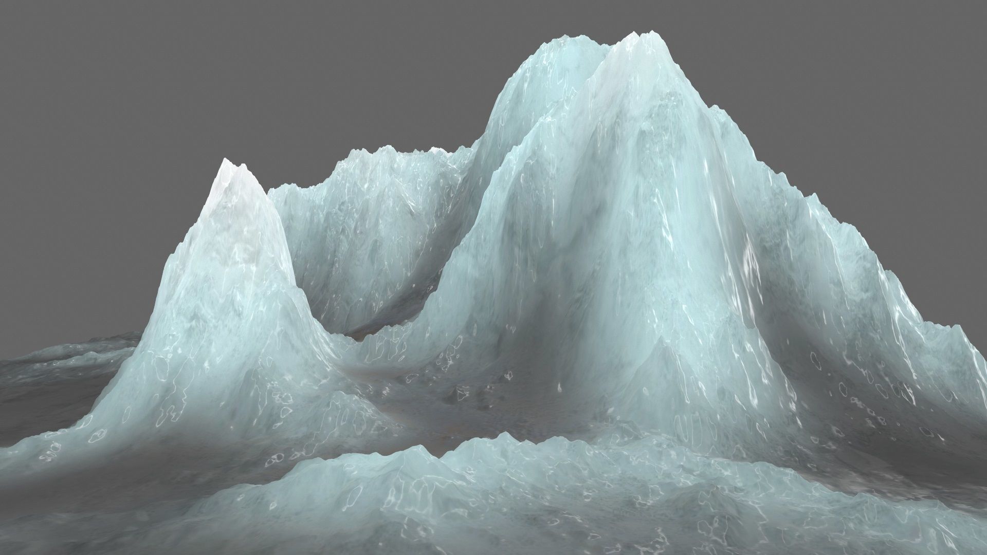 ice mountain Low-poly 3D model_3