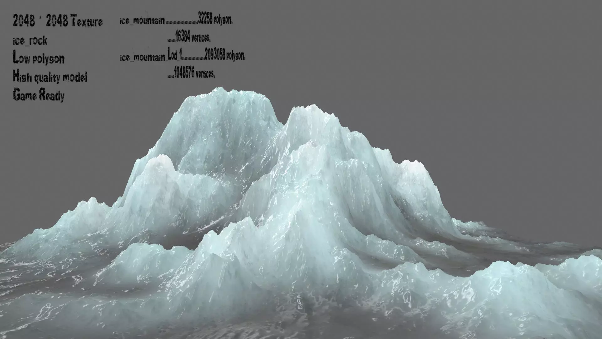 ice mountain Low-poly 3D model_0