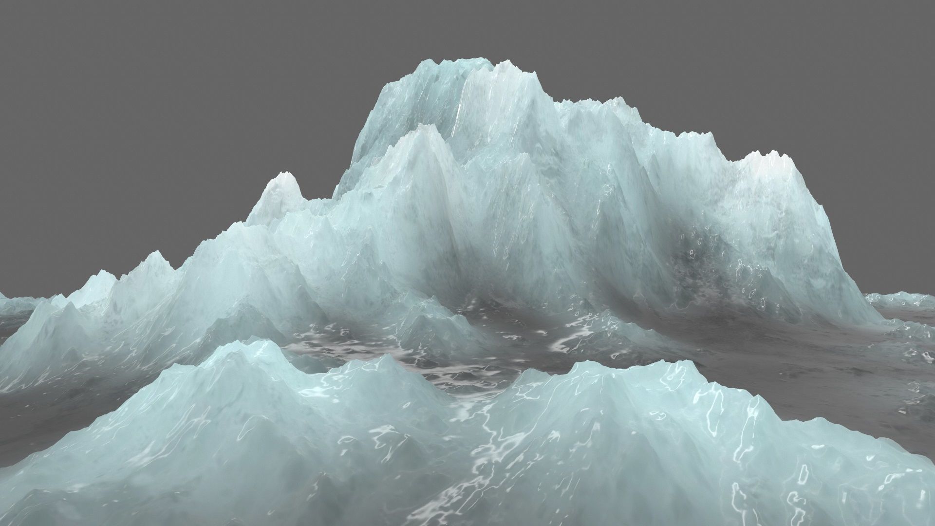 ice mountain Low-poly 3D model_1