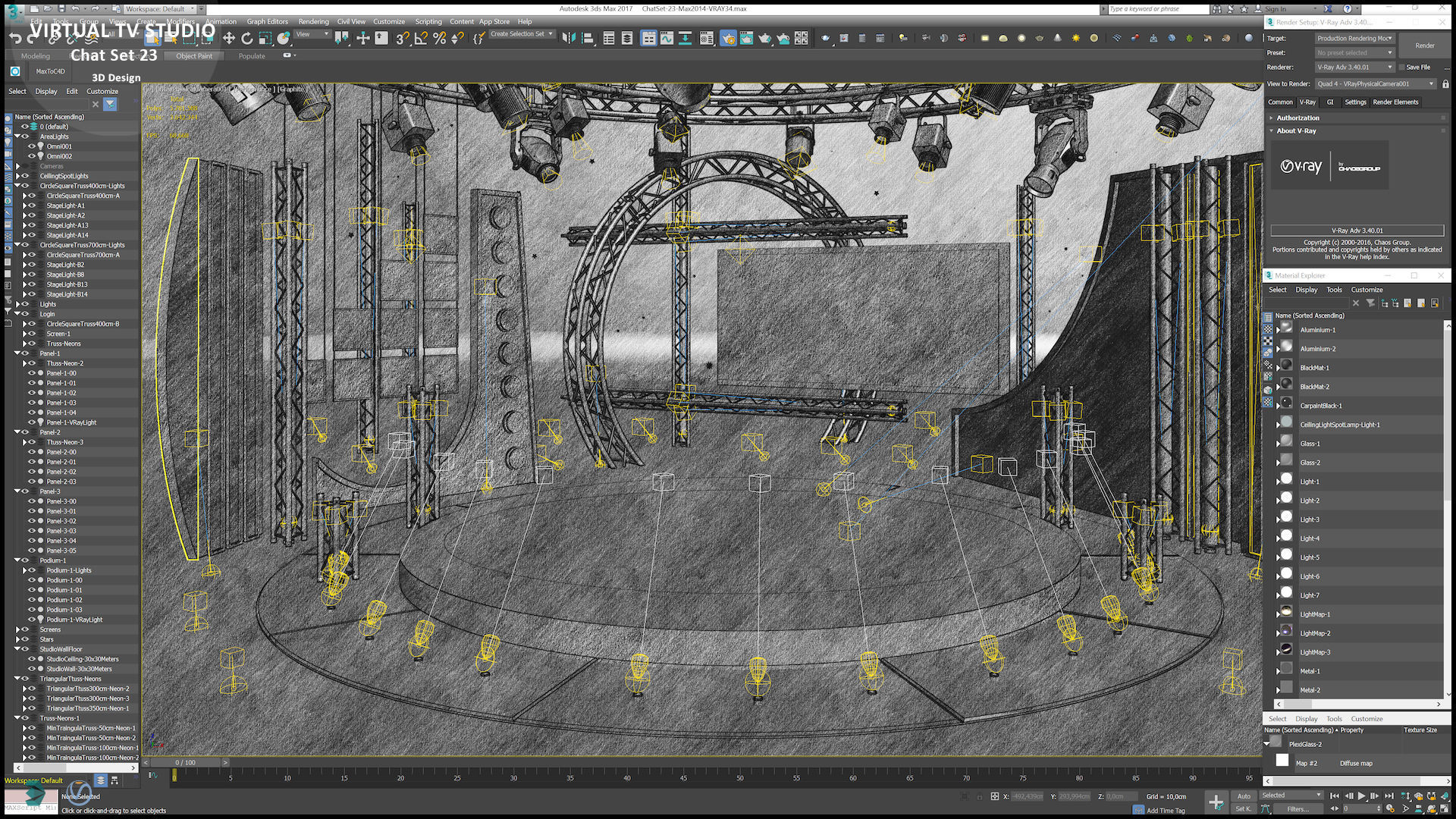 Virtual TV Studio Sets - Collection Vol 10 - 4 PCS DESIGN 3D model_85