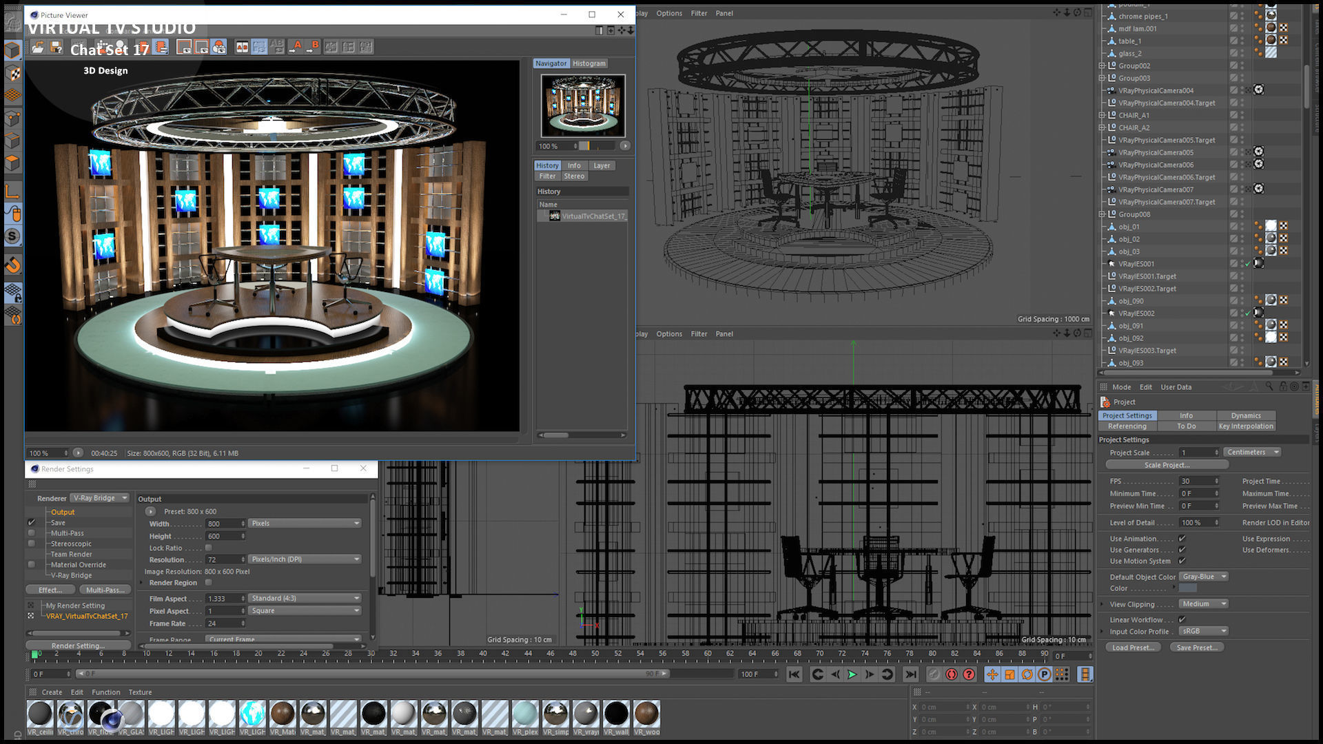 Virtual TV Studio Sets - Collection Vol 10 - 4 PCS DESIGN 3D model_27