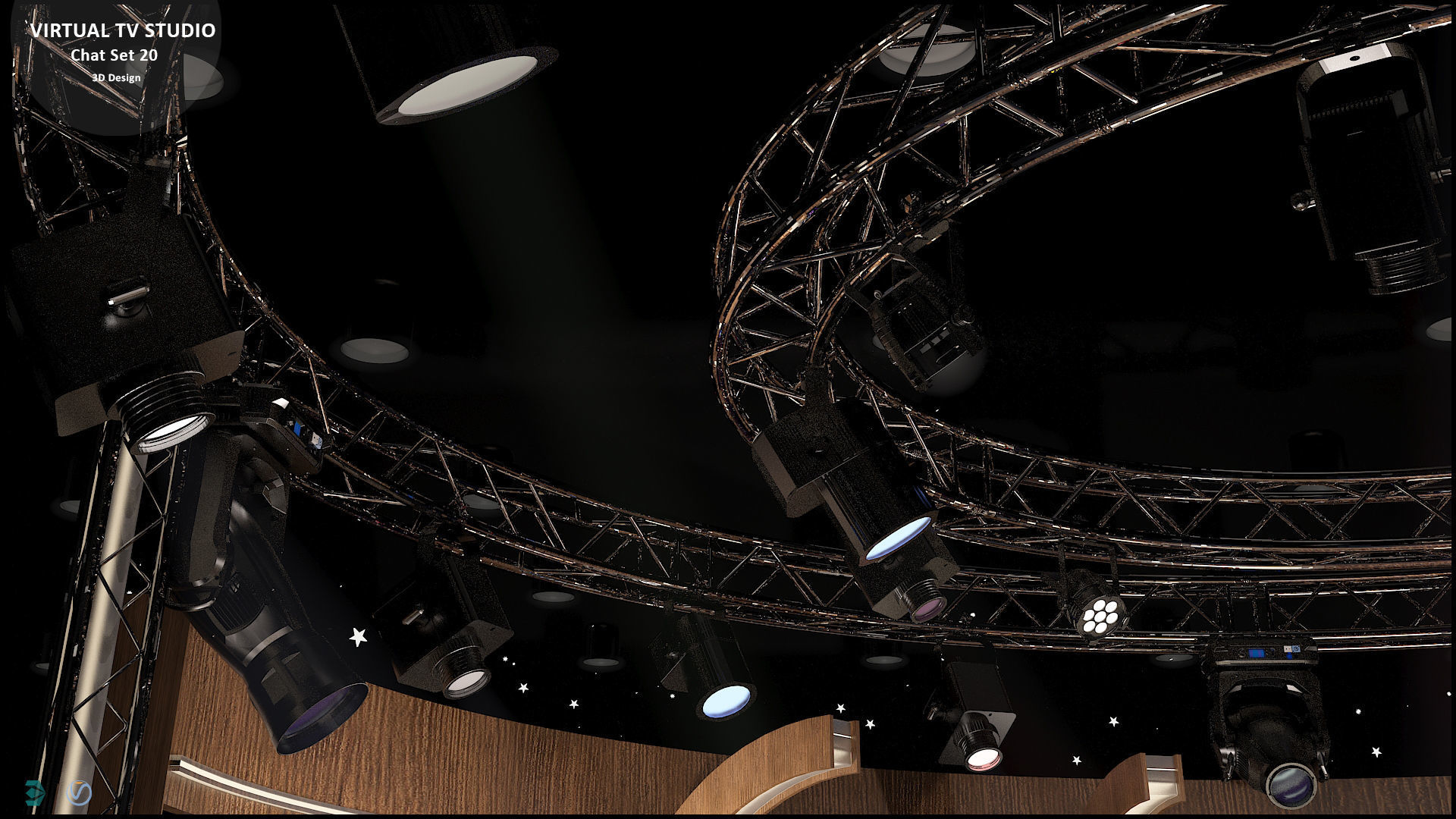 Virtual TV Studio Sets - Collection Vol 10 - 4 PCS DESIGN 3D model_41