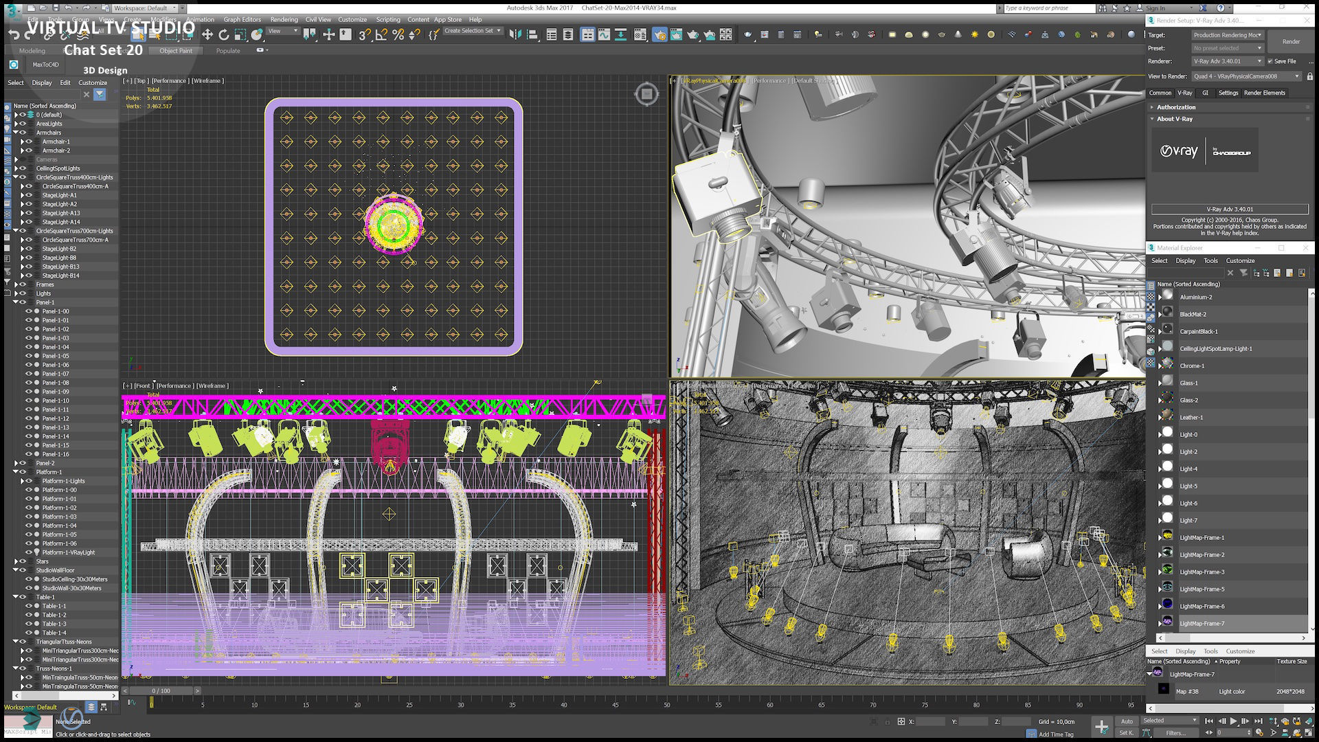 Virtual TV Studio Sets - Collection Vol 10 - 4 PCS DESIGN 3D model_47