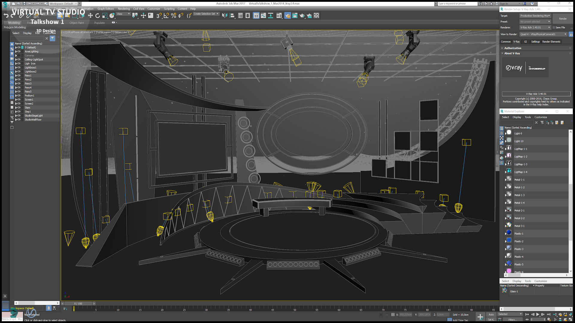 Virtual TV Studio Sets - Collection Vol 10 - 4 PCS DESIGN 3D model_64