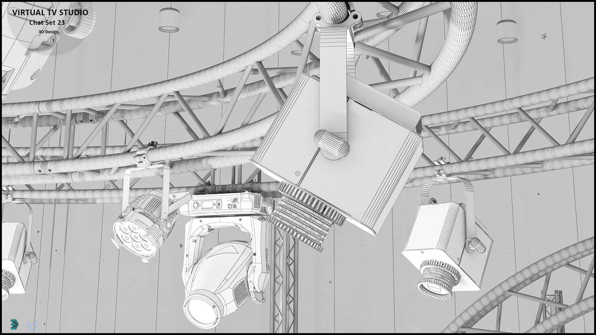 Virtual TV Studio Sets - Collection Vol 10 - 4 PCS DESIGN 3D model_82