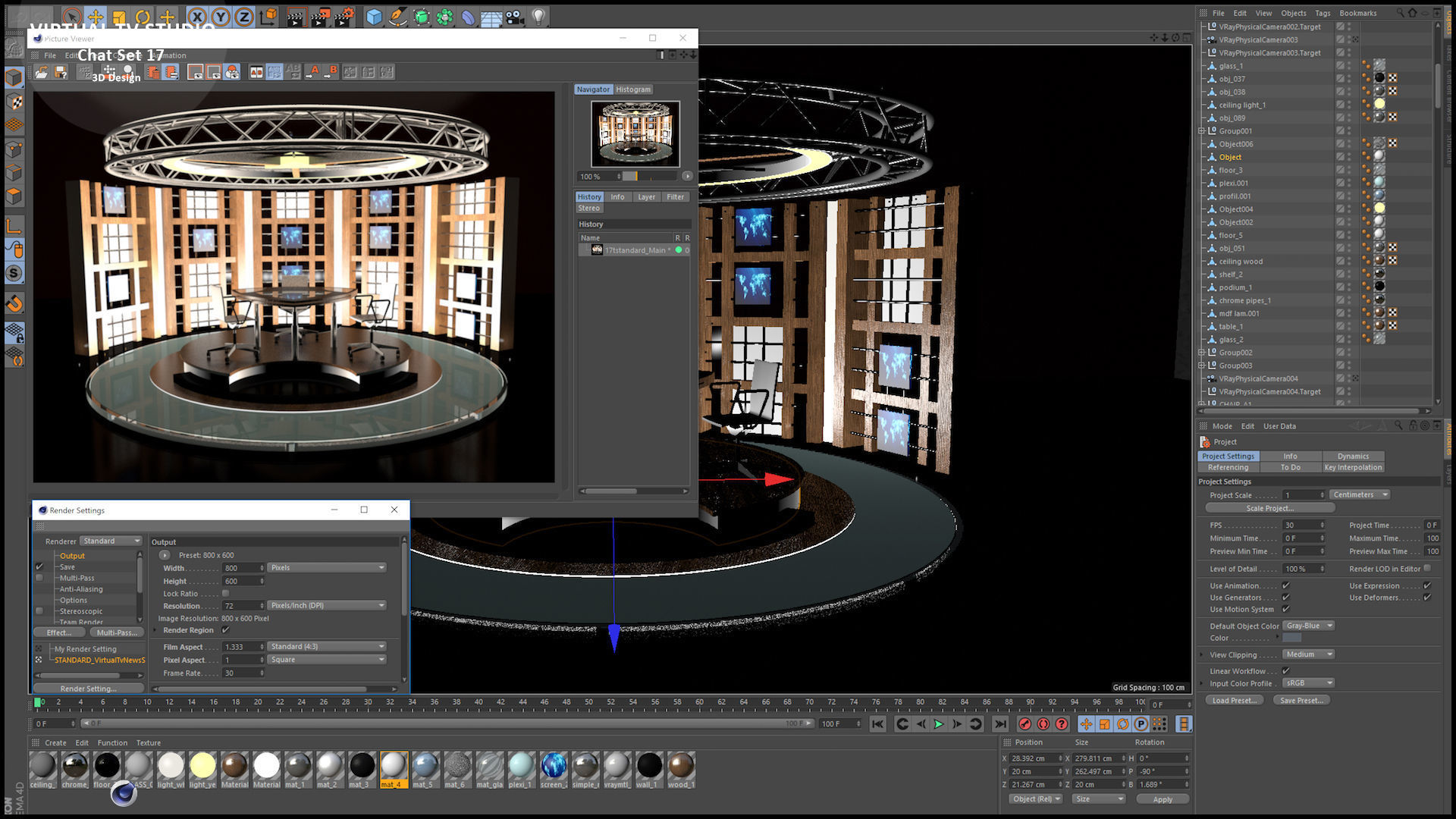 Virtual TV Studio Sets - Collection Vol 10 - 4 PCS DESIGN 3D model_28