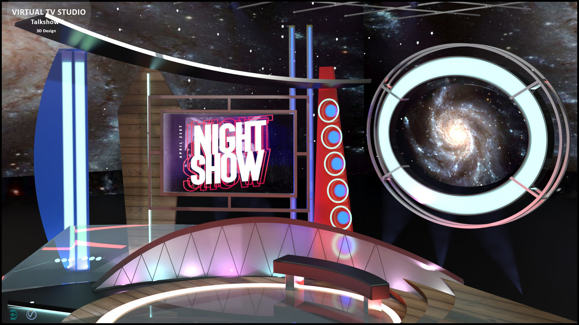 Virtual TV Studio Sets - Collection Vol 10 - 4 PCS DESIGN 3D model_59