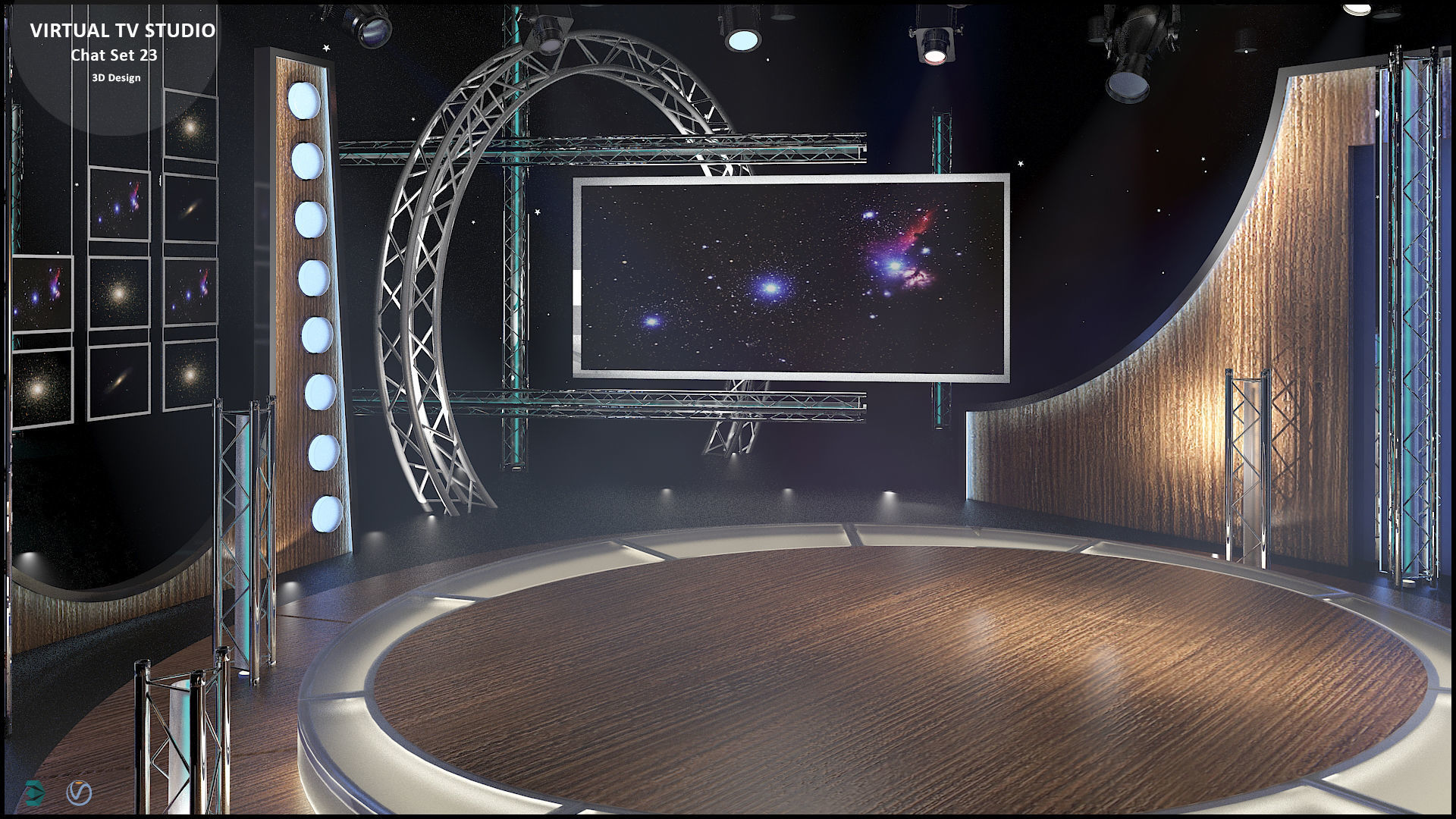 Virtual TV Studio Sets - Collection Vol 10 - 4 PCS DESIGN 3D model_70