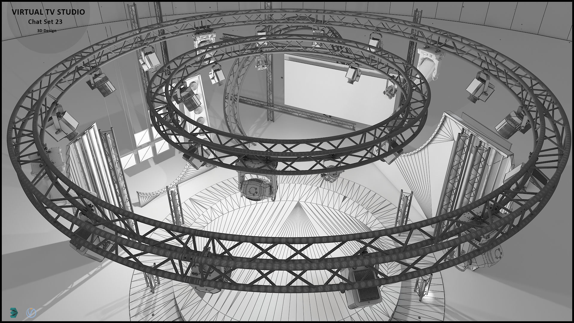 Virtual TV Studio Sets - Collection Vol 10 - 4 PCS DESIGN 3D model_75