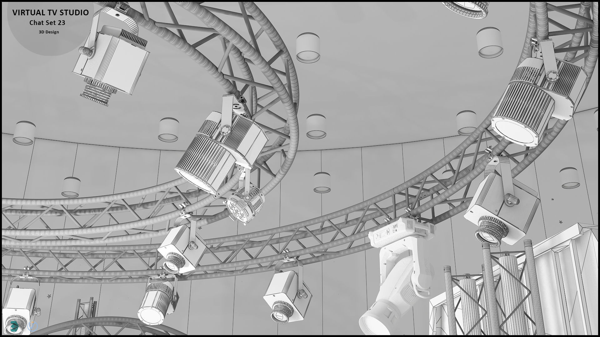 Virtual TV Studio Sets - Collection Vol 10 - 4 PCS DESIGN 3D model_80