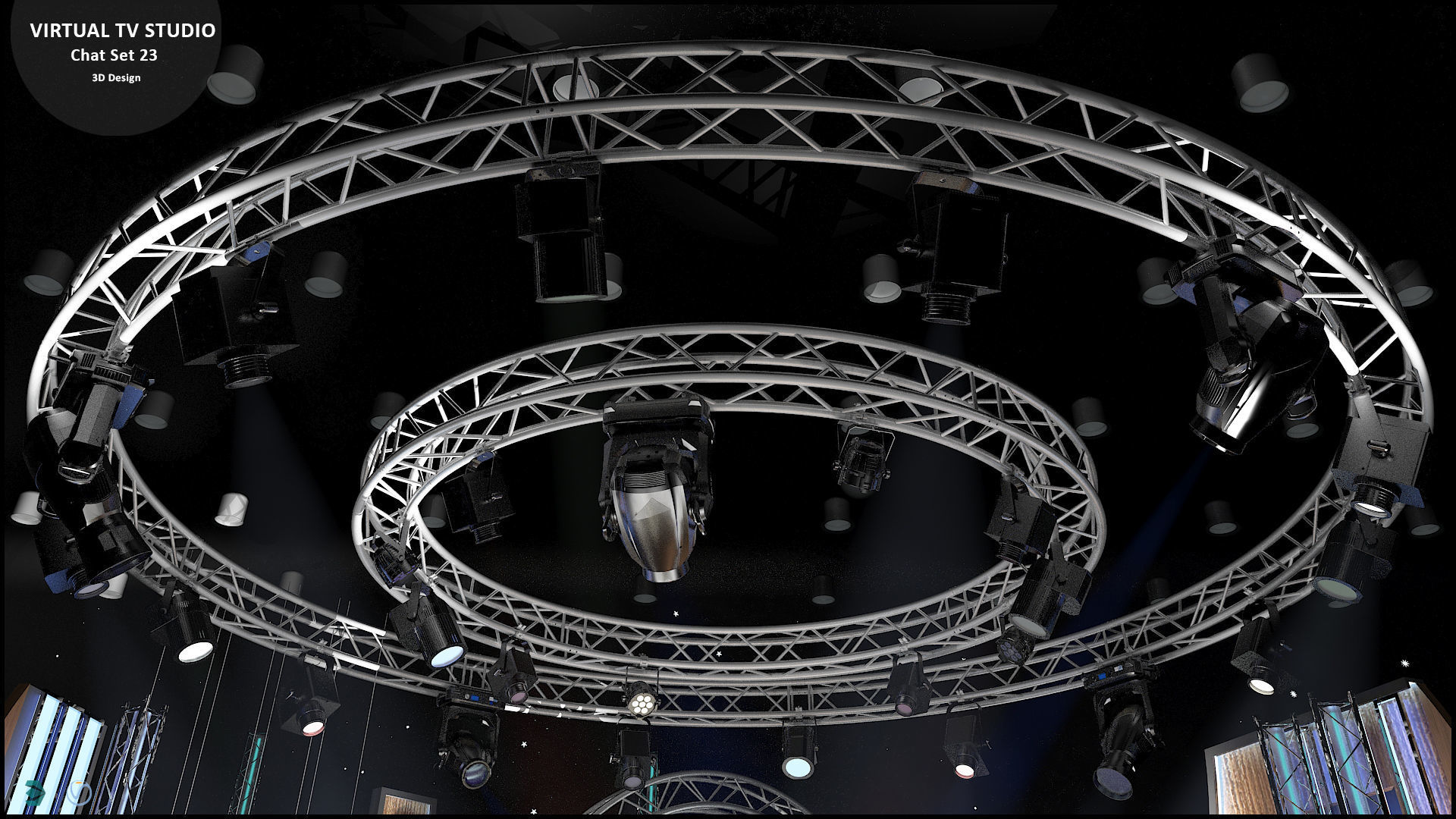 Virtual TV Studio Sets - Collection Vol 10 - 4 PCS DESIGN 3D model_76