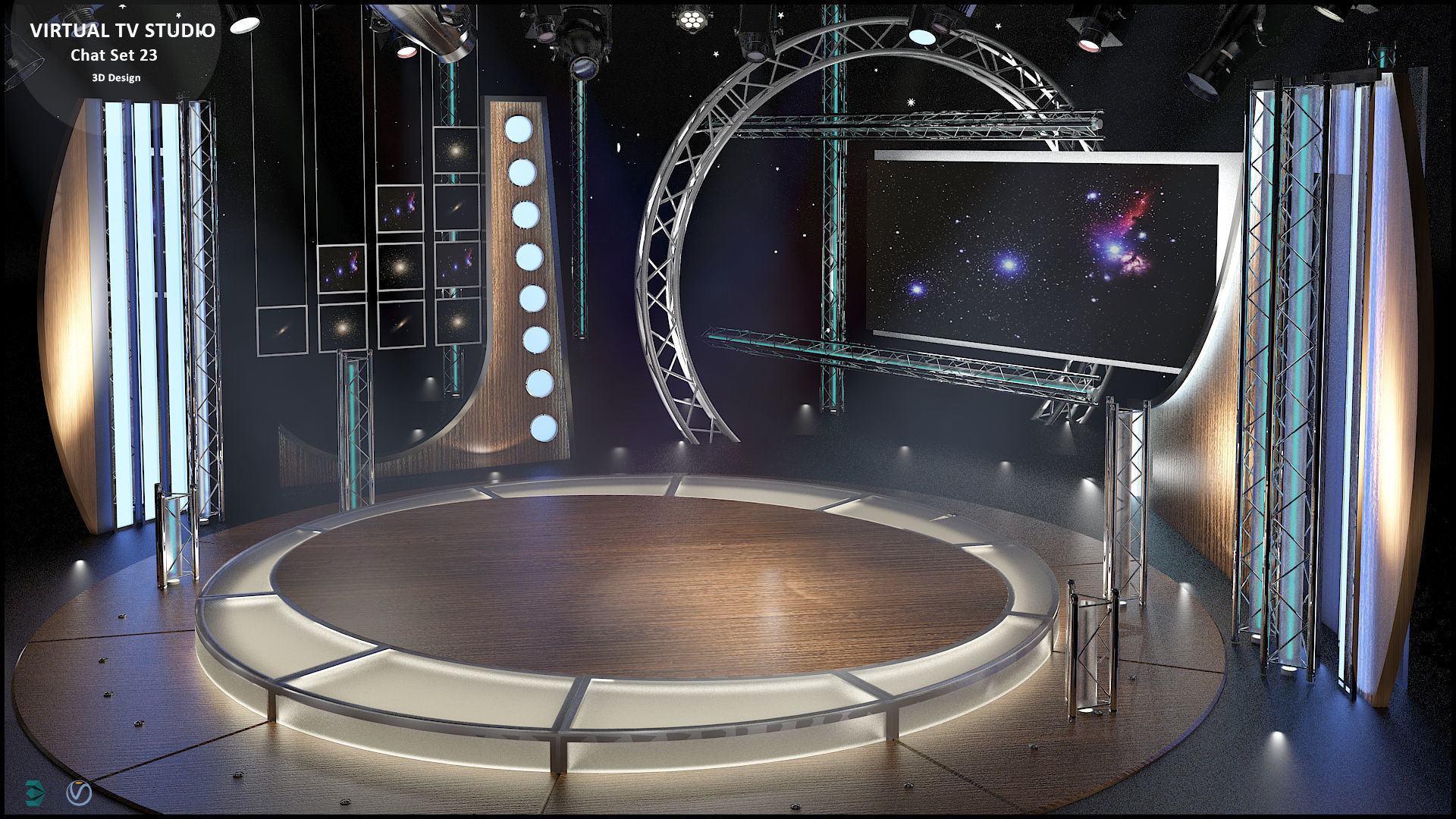 Virtual TV Studio Sets - Collection Vol 10 - 4 PCS DESIGN 3D model_68