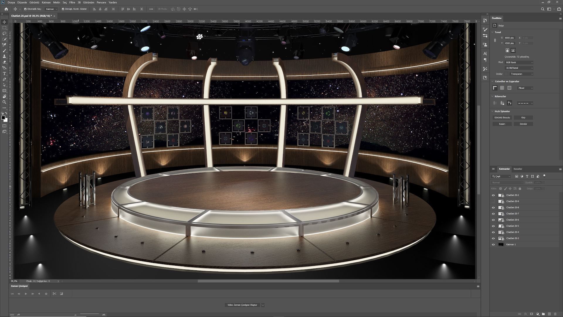 Virtual TV Studio Sets - Collection Vol 10 - 4 PCS DESIGN 3D model_49