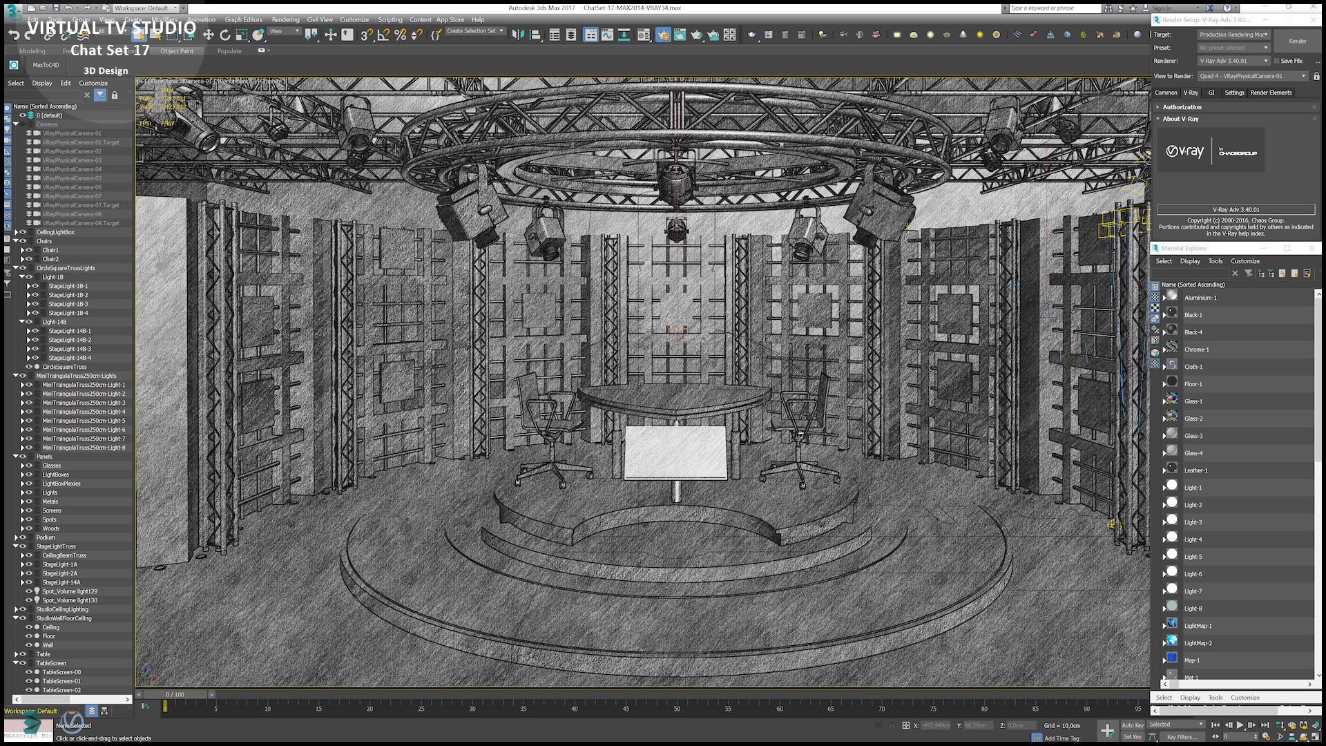 Virtual TV Studio Sets - Collection Vol 10 - 4 PCS DESIGN 3D model_25