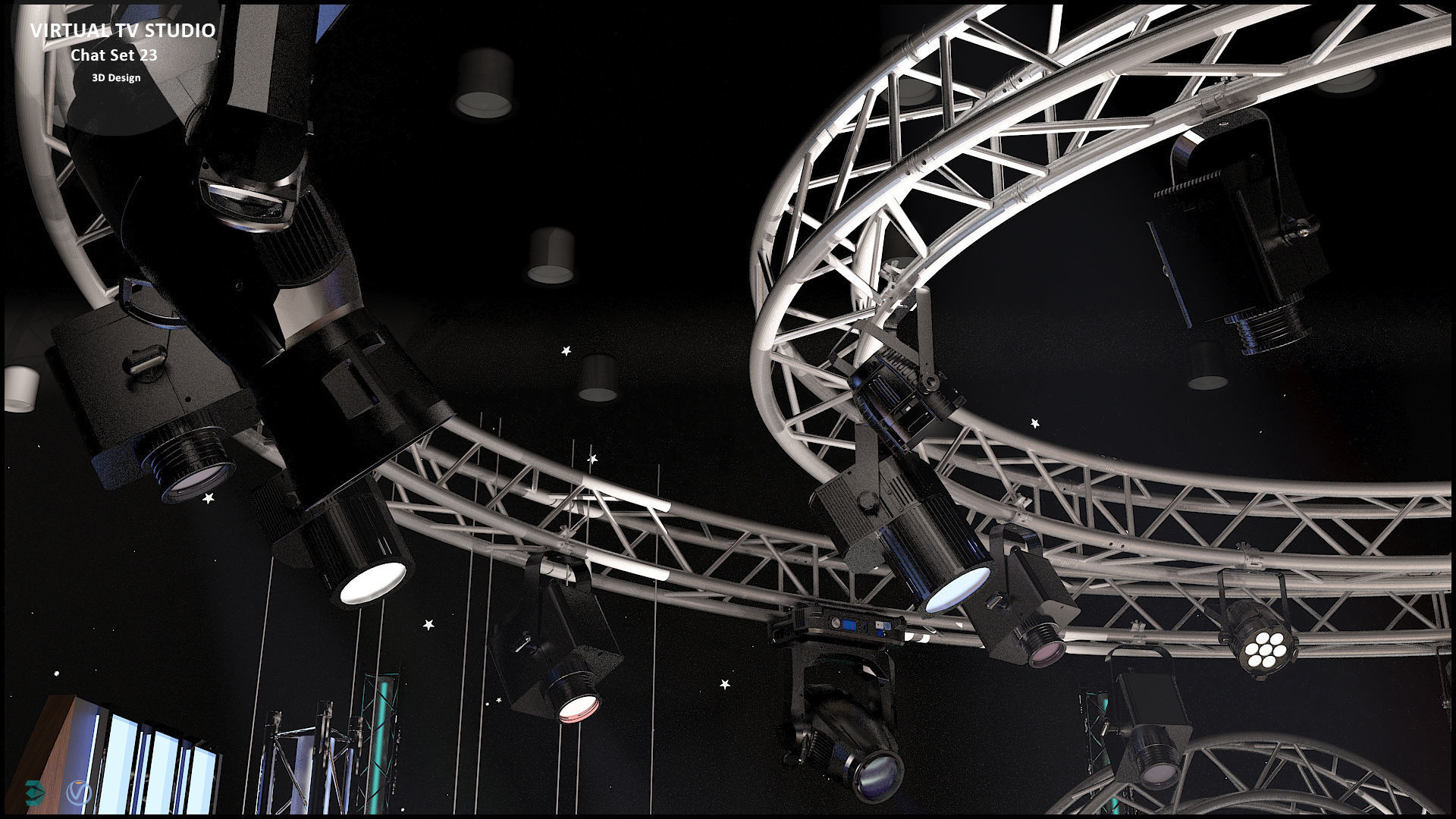 Virtual TV Studio Sets - Collection Vol 10 - 4 PCS DESIGN 3D model_78