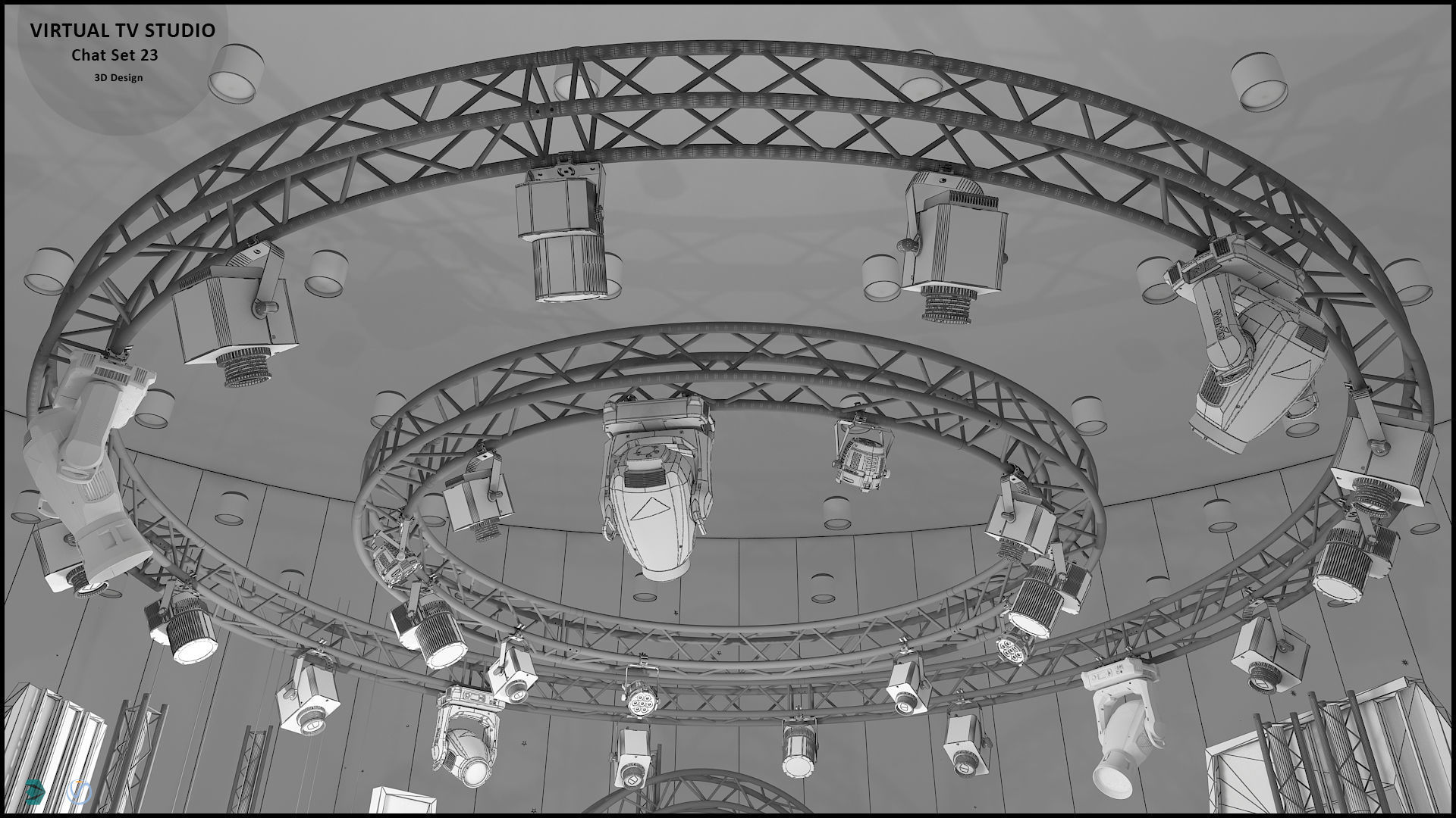 Virtual TV Studio Sets - Collection Vol 10 - 4 PCS DESIGN 3D model_77