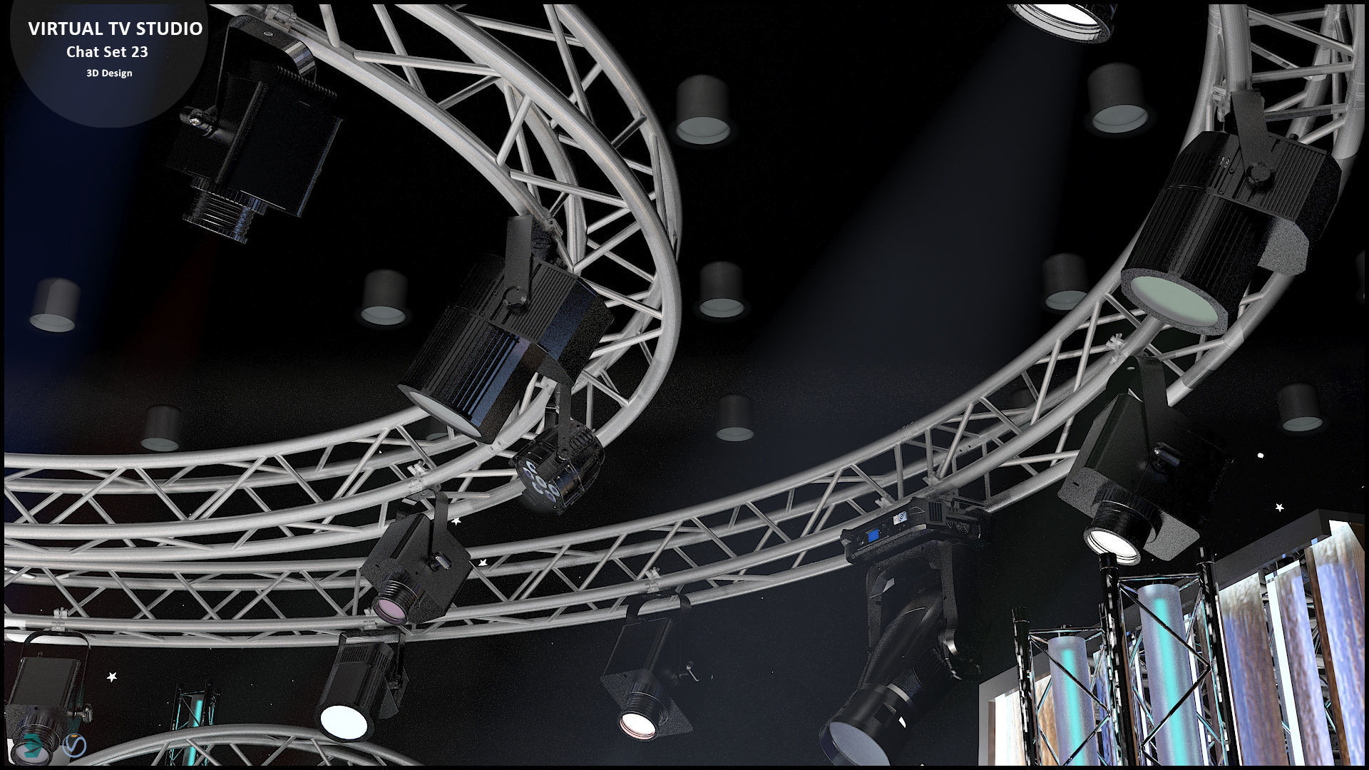 Virtual TV Studio Sets - Collection Vol 10 - 4 PCS DESIGN 3D model_79