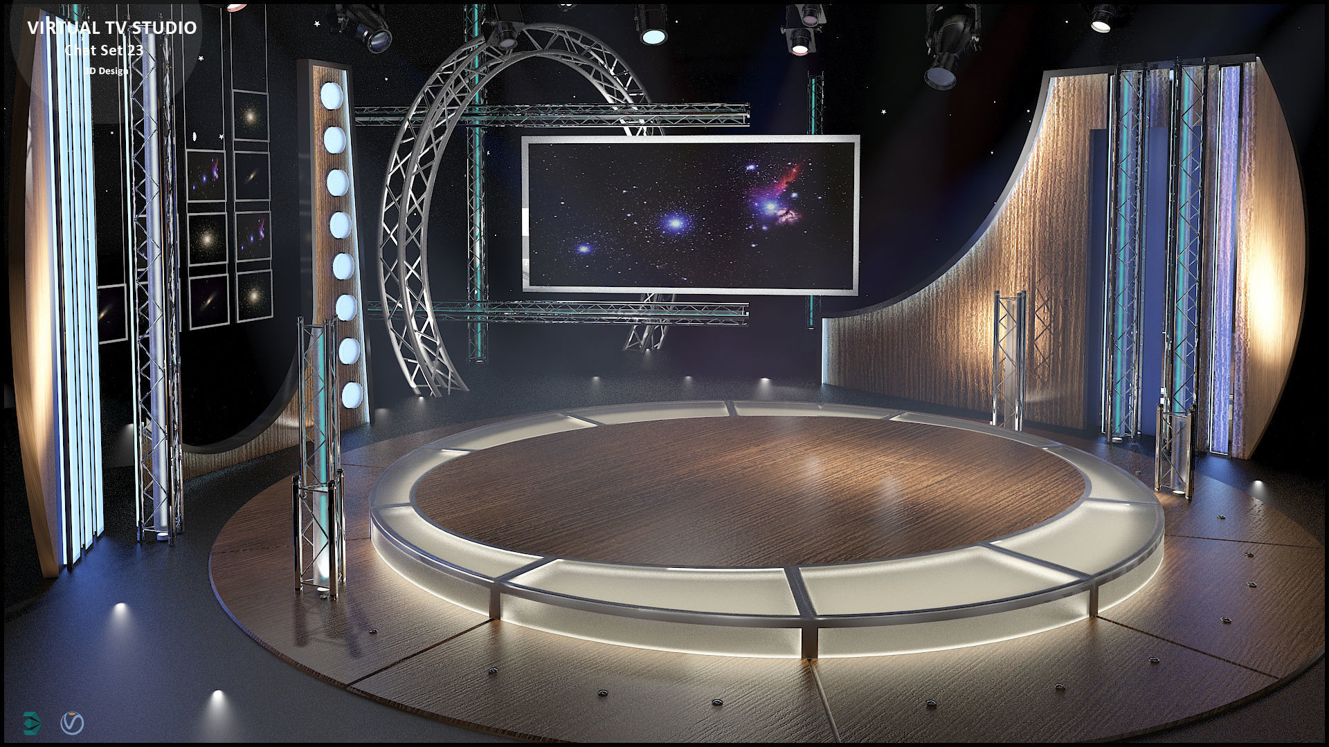 Virtual TV Studio Sets - Collection Vol 10 - 4 PCS DESIGN 3D model_66