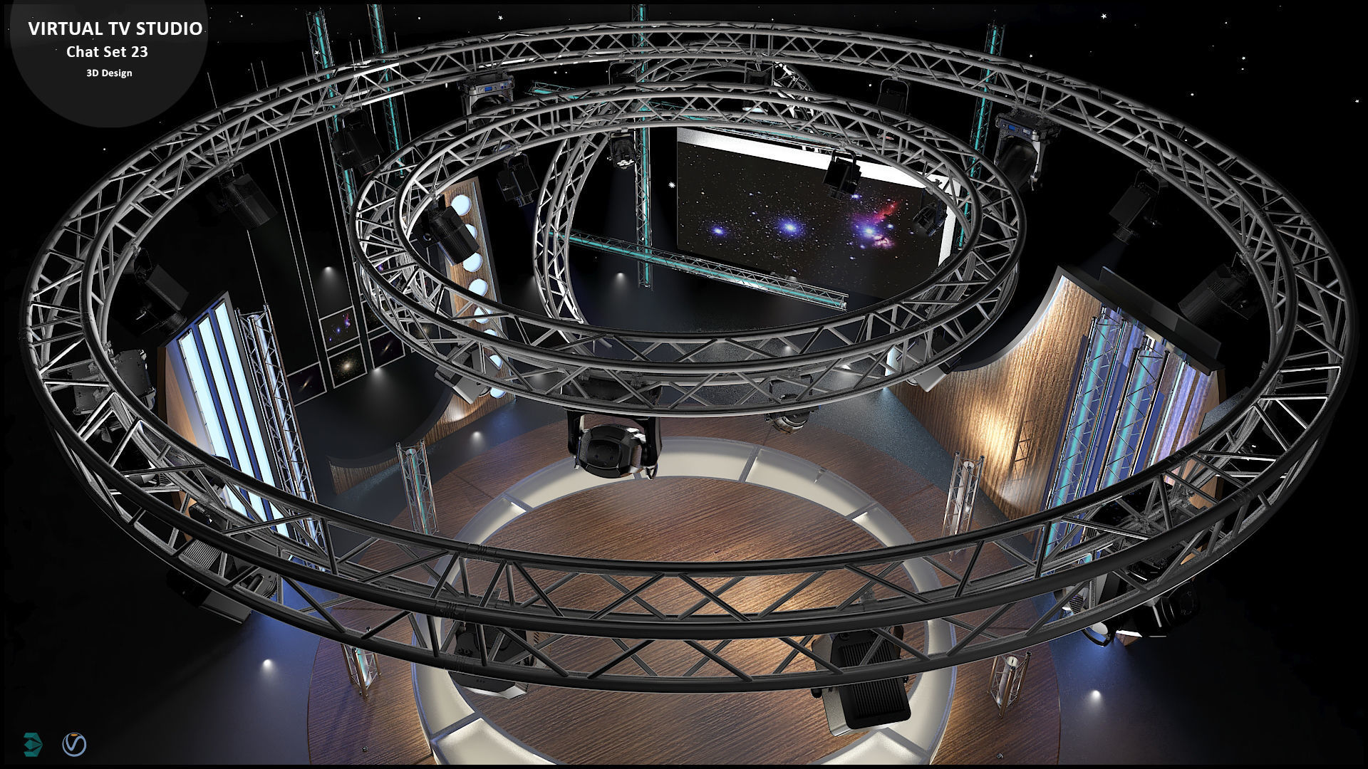 Virtual TV Studio Sets - Collection Vol 10 - 4 PCS DESIGN 3D model_74