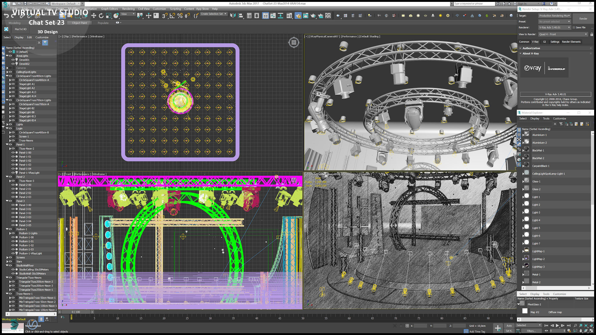 Virtual TV Studio Sets - Collection Vol 10 - 4 PCS DESIGN 3D model_86