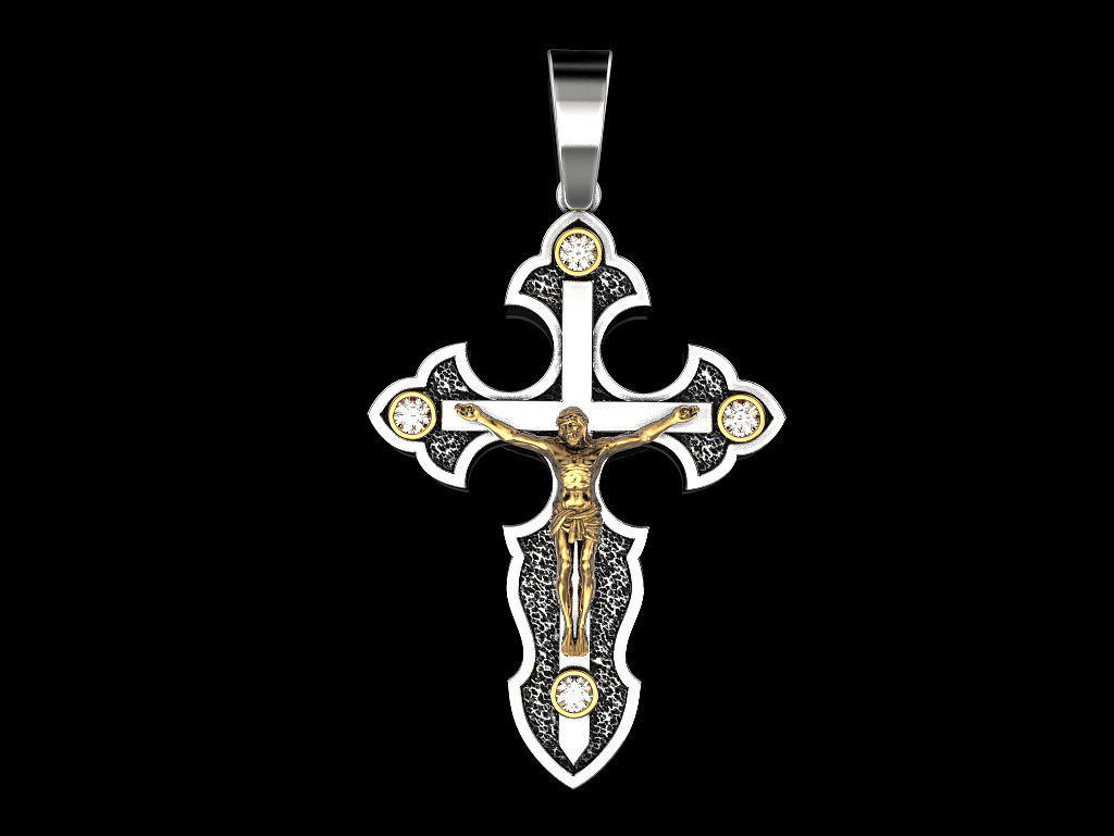 Cross jesus crucifix pendant 3D print model_1