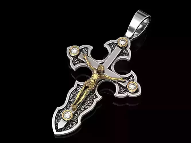 Cross jesus crucifix pendant 3D print model