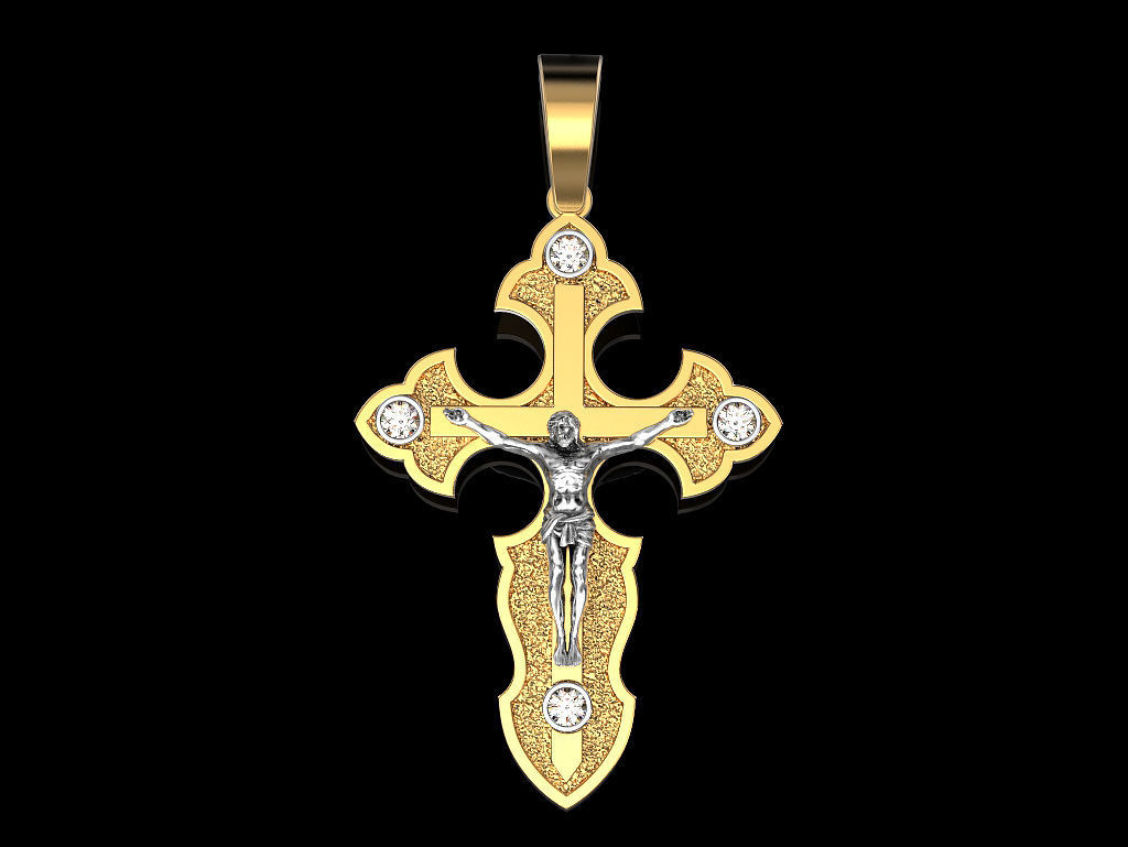 Cross jesus crucifix pendant 3D print model_10