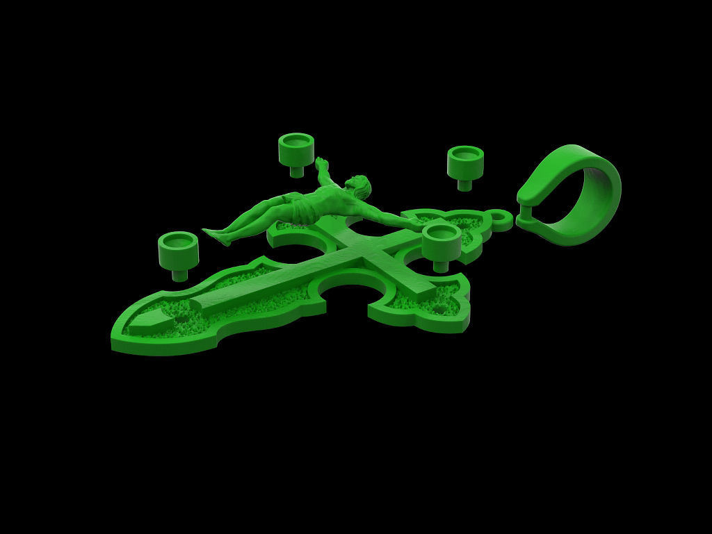 Cross jesus crucifix pendant 3D print model_11