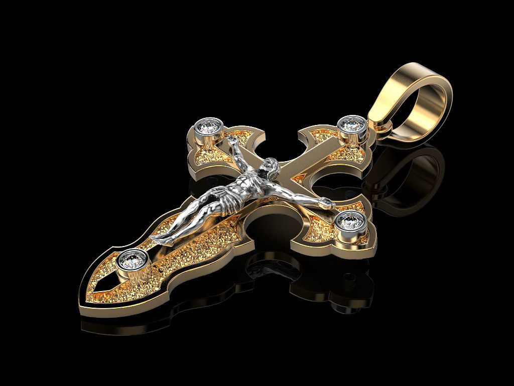 Cross jesus crucifix pendant 3D print model_5