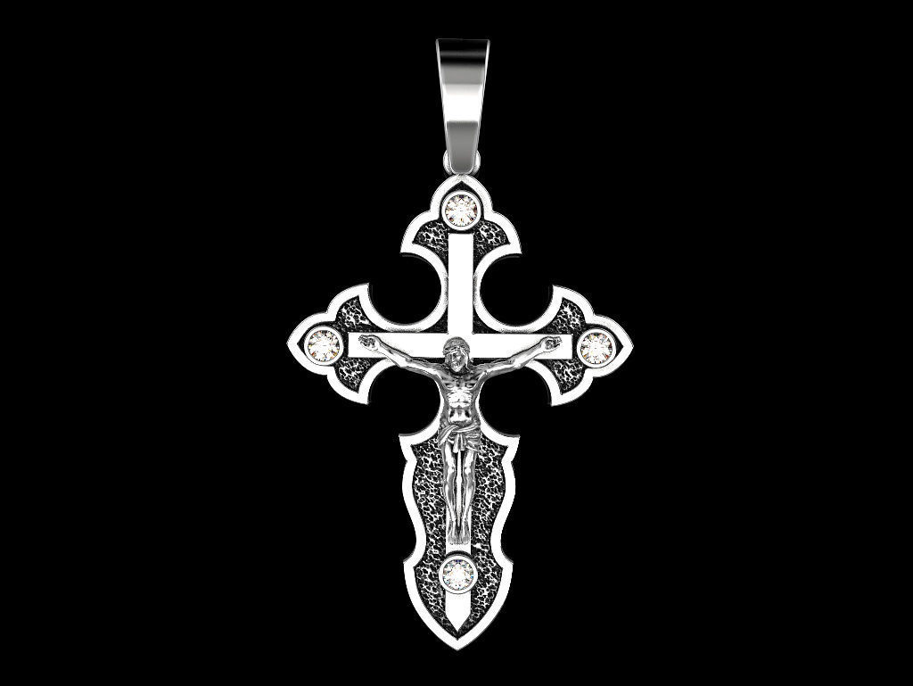 Cross jesus crucifix pendant 3D print model_9