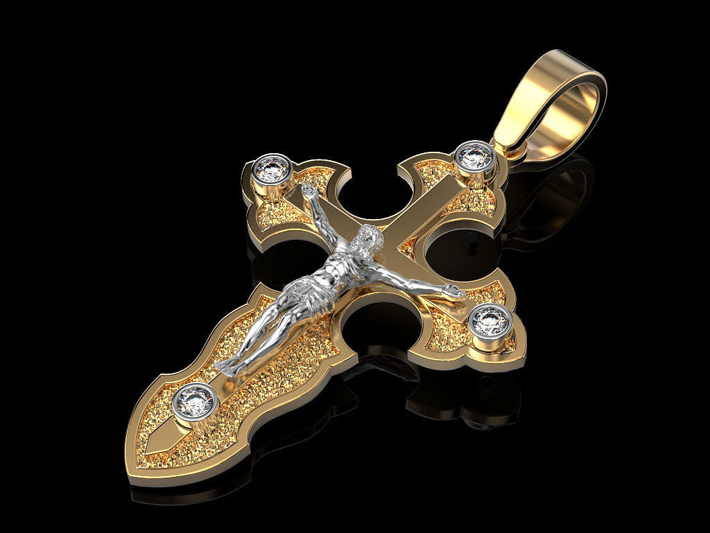 Cross jesus crucifix pendant 3D print model_4