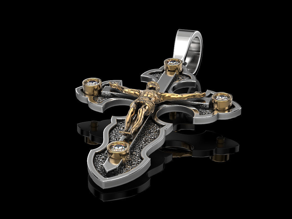 Cross jesus crucifix pendant 3D print model_2