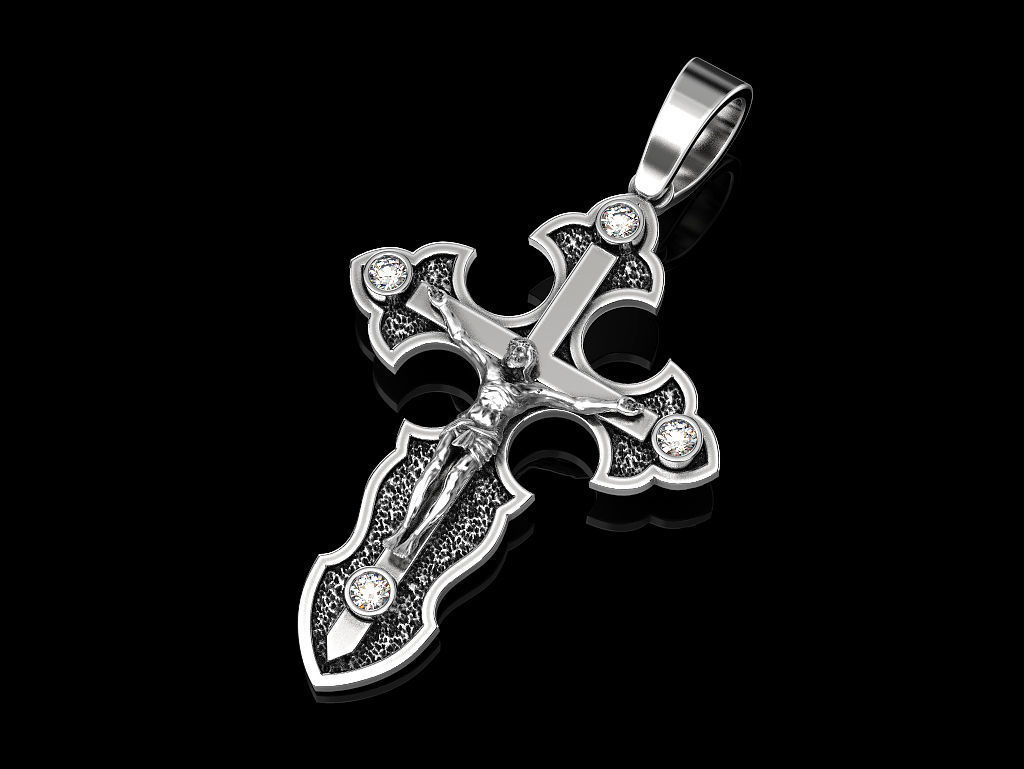 Cross jesus crucifix pendant 3D print model_8