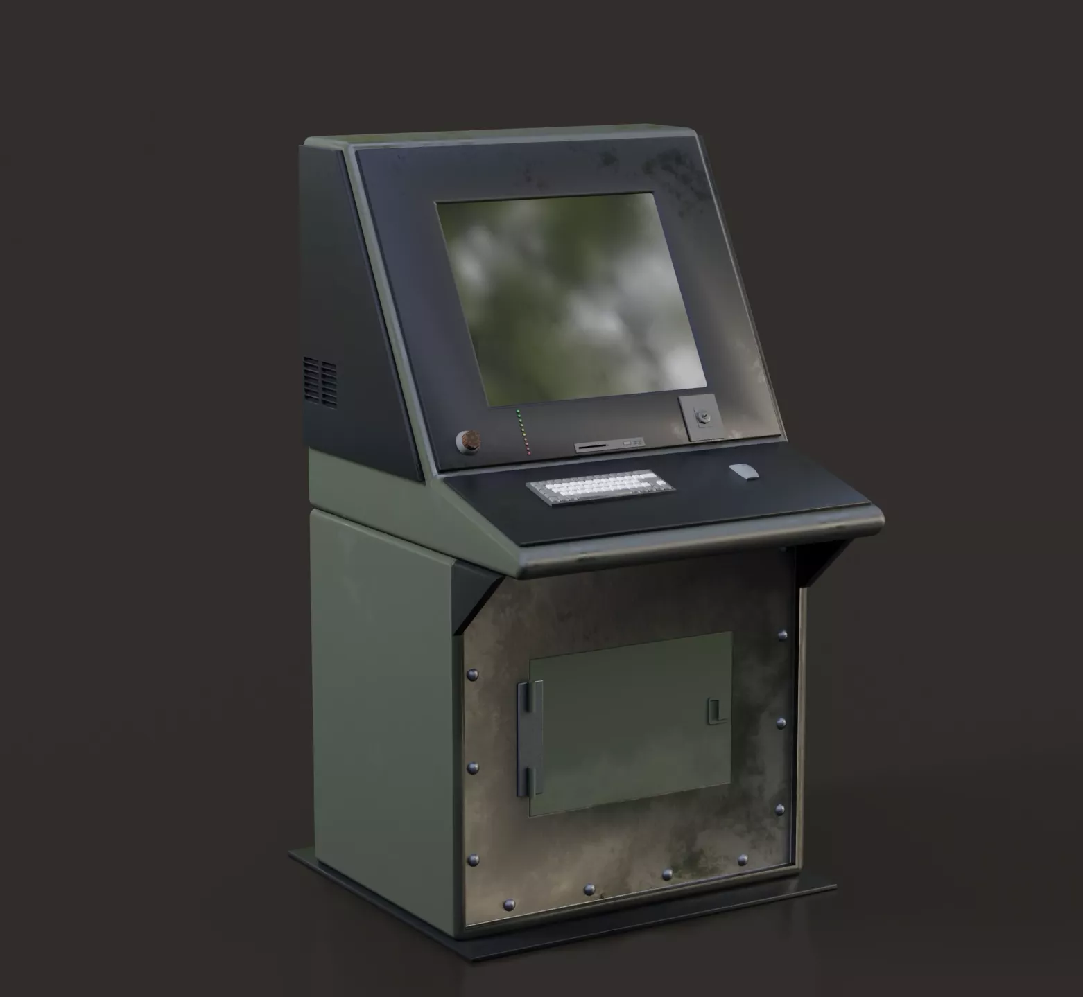 Retro-futuristic Sci-Fi terminal 3D model