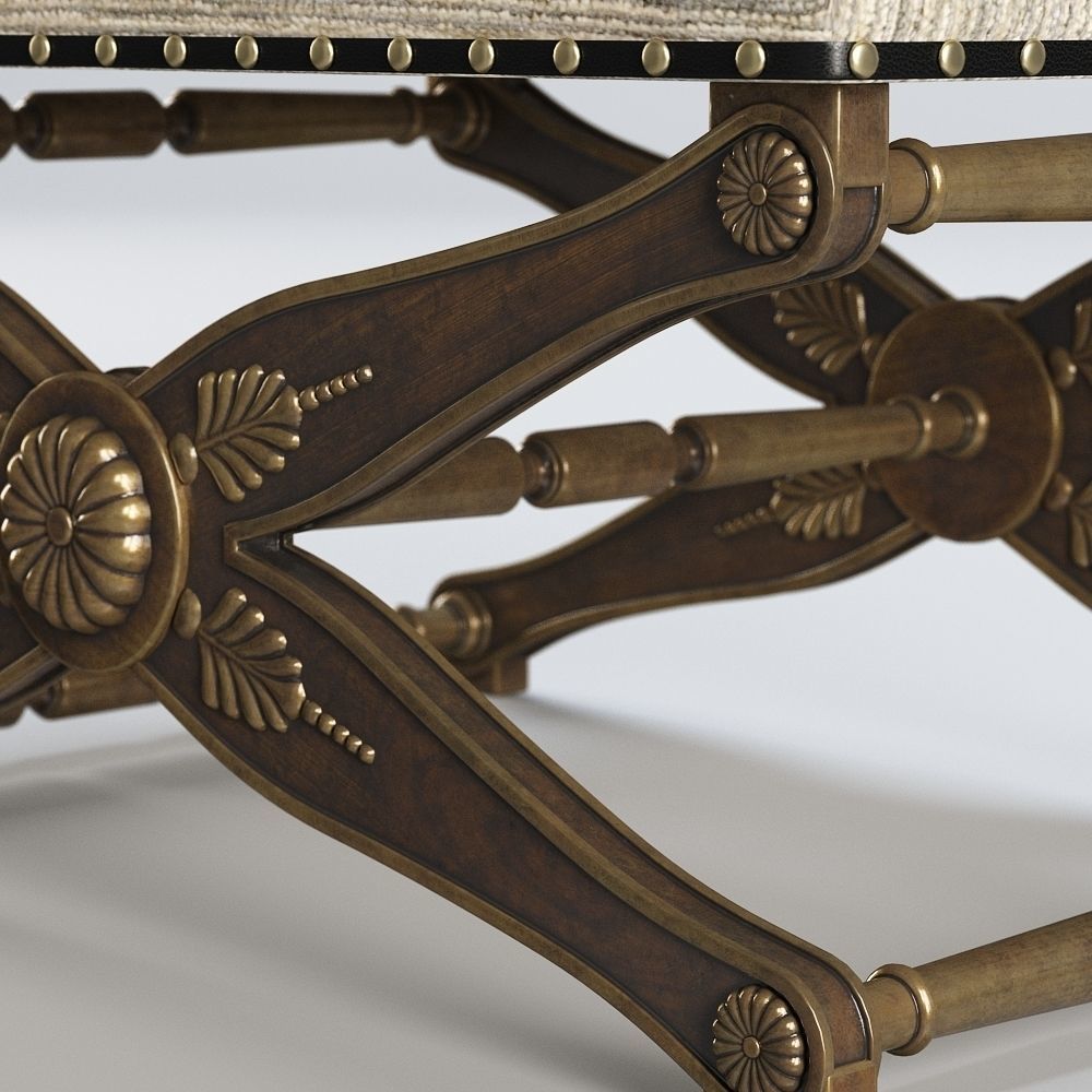 Classic Antique stool 3D model_1