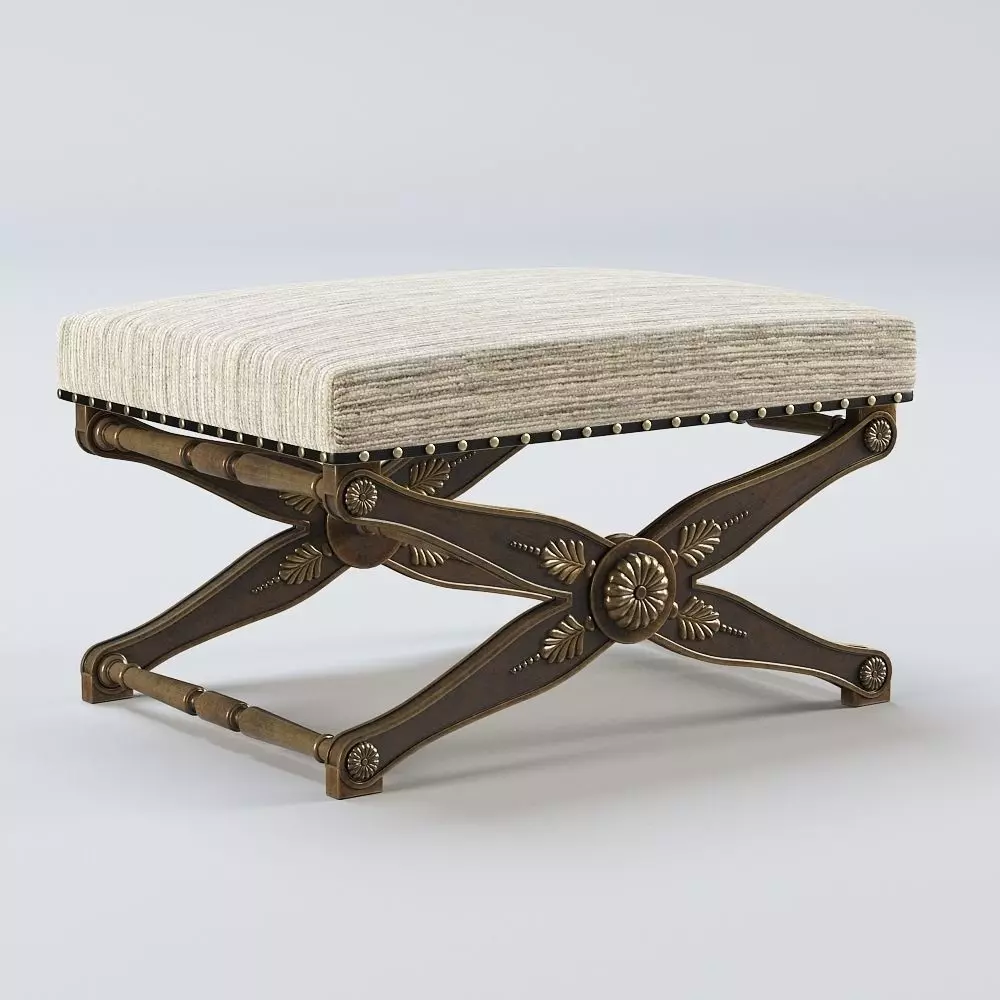 Classic Antique stool 3D model_0
