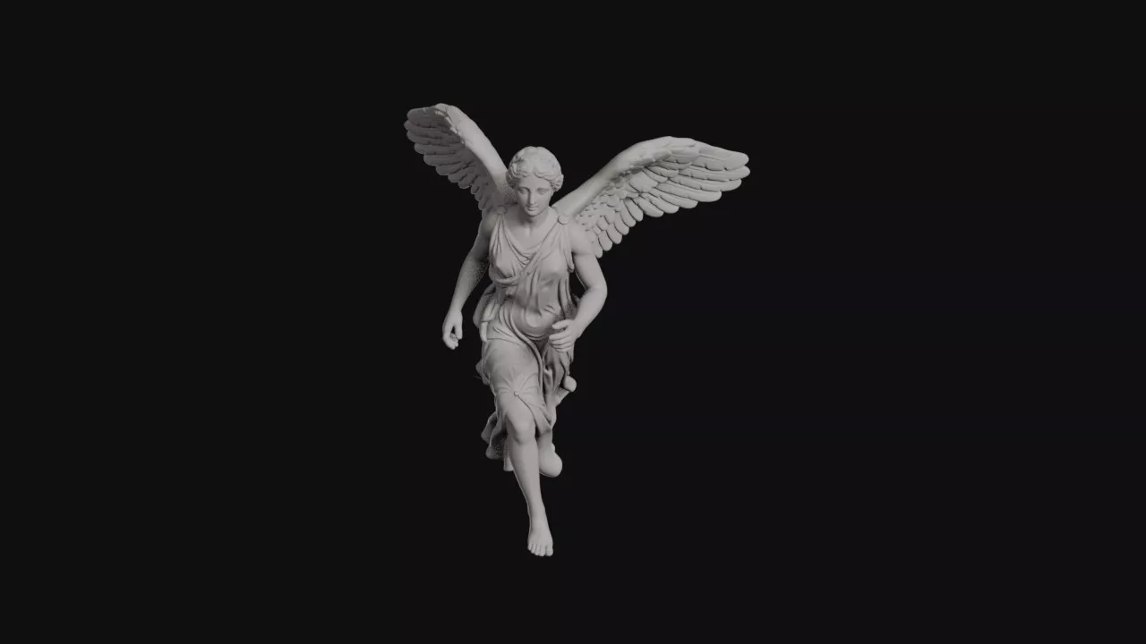 Nike Winged Victory Goddess Running In Flowing Gown Statue 3D print model