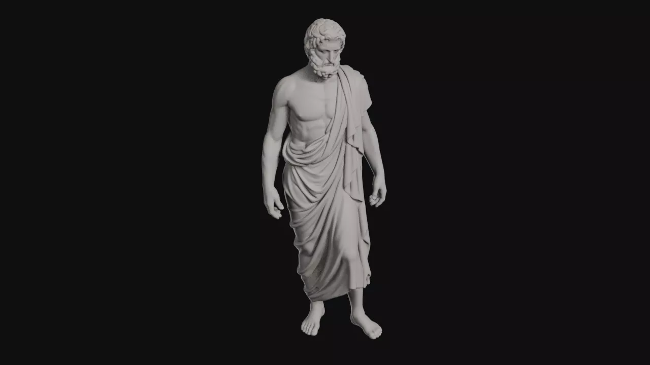 Mourning Laocoon Bearded Priest Draped In Himation Statue 3D print model