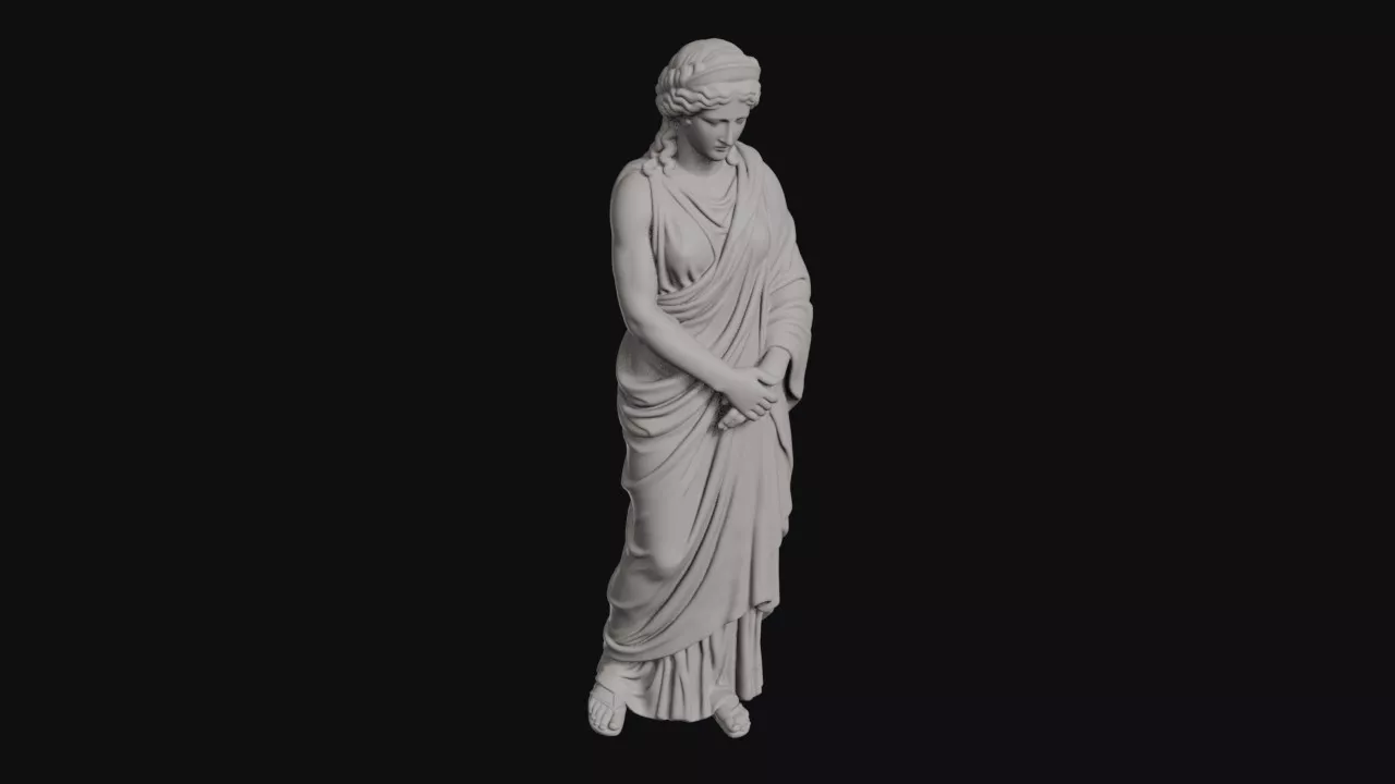 Mourning Hera Queen Goddess Wearing Diadem And Sandals Statue 3D print model